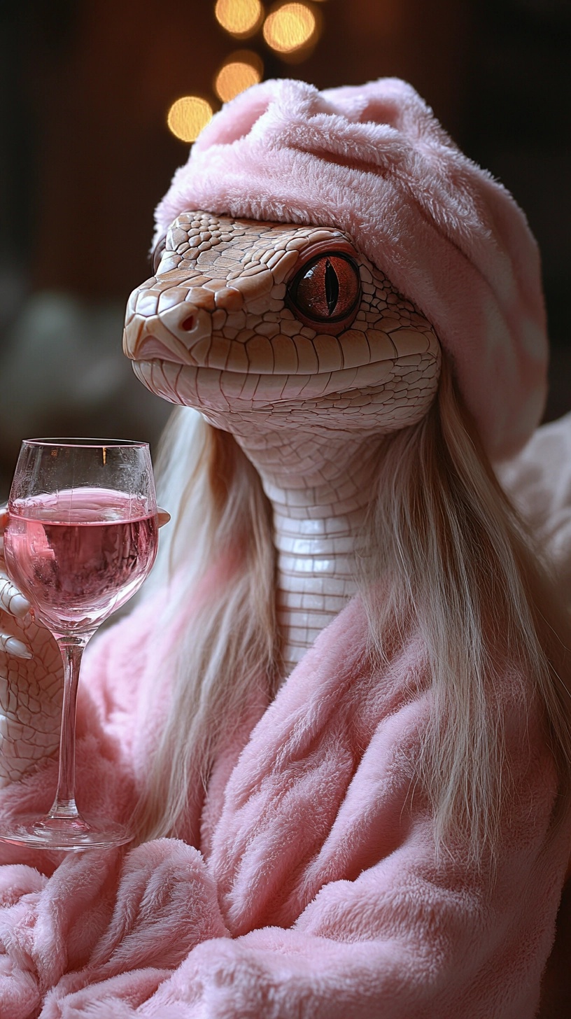 New Year's Magic: Snake Chef in Pink Pajamas