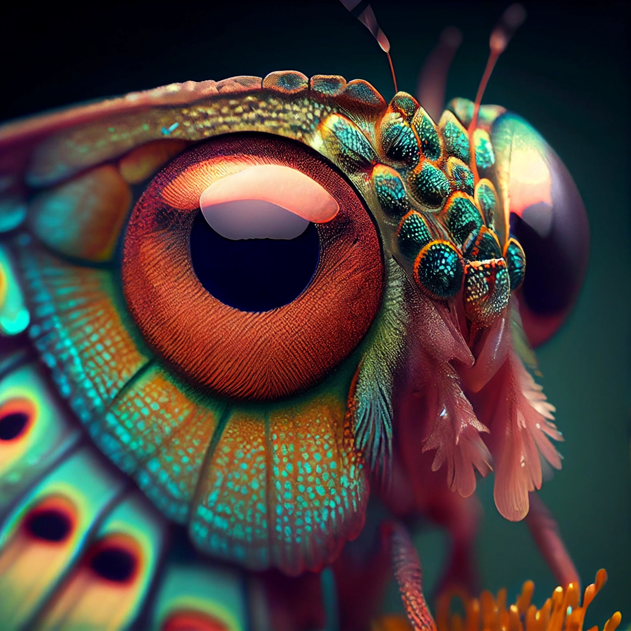 Microscopic View of Butterfly Eyes