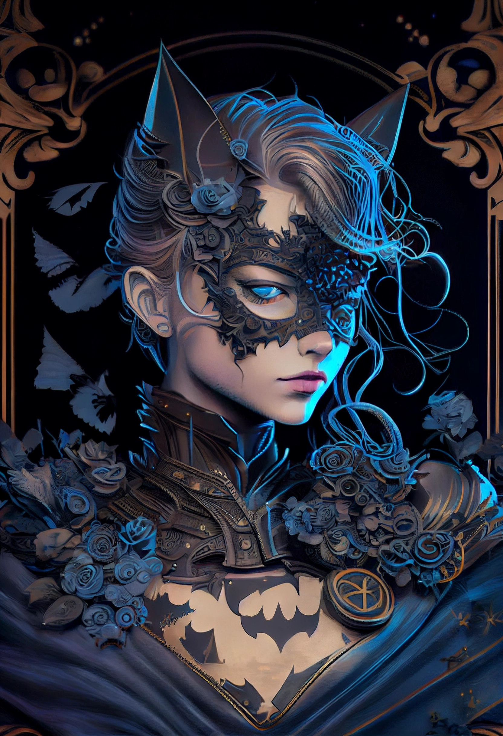 Ornate Chiaroscuro Portrait: Beautifully Detailed Fantasy