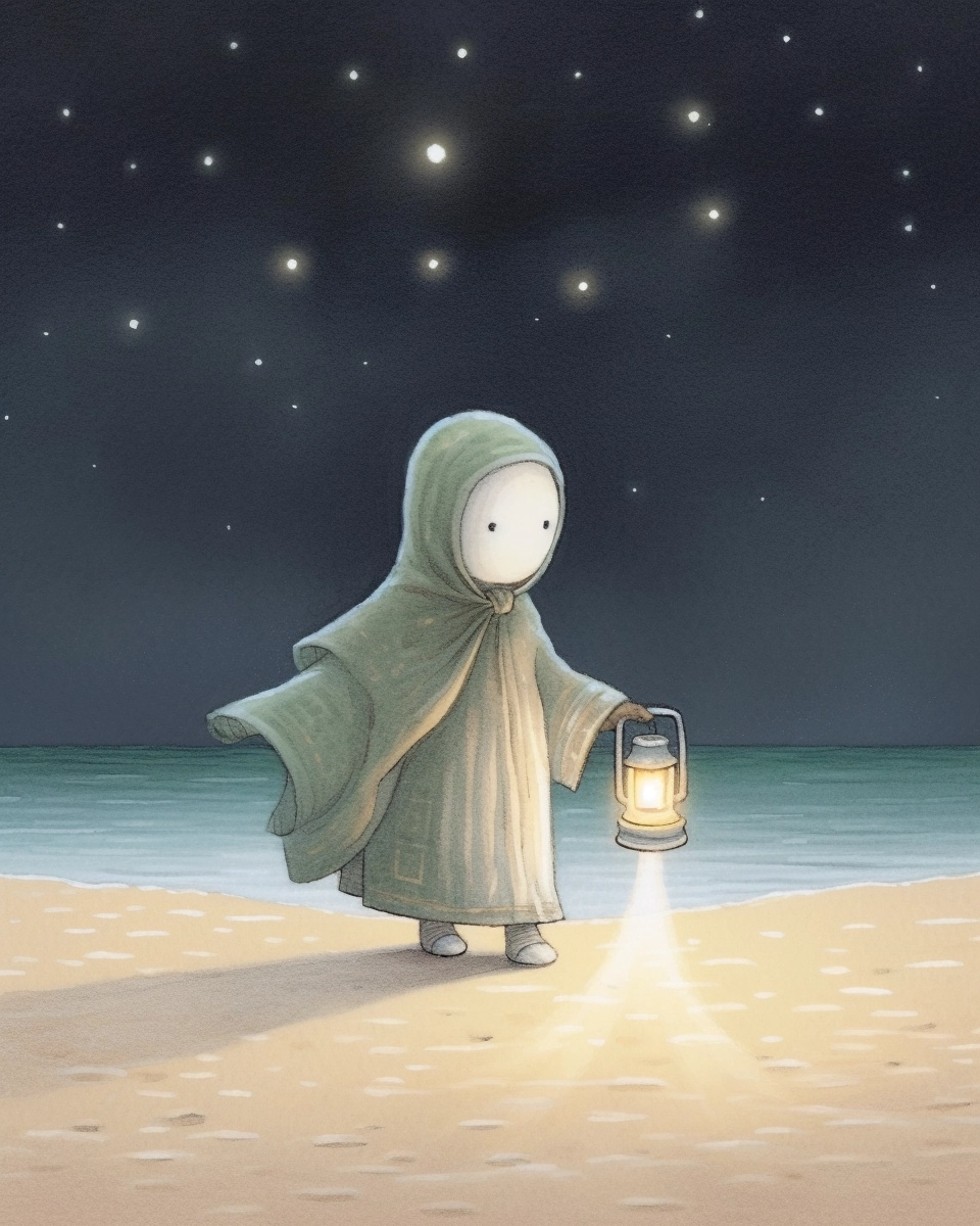 Enchanting Ghost Lantern on Beach