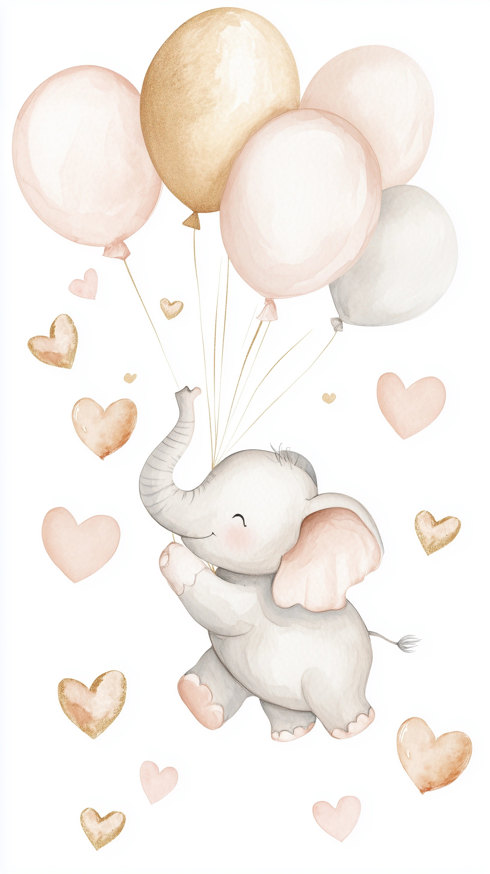 Charming Baby Elephant Watercolor Clipart