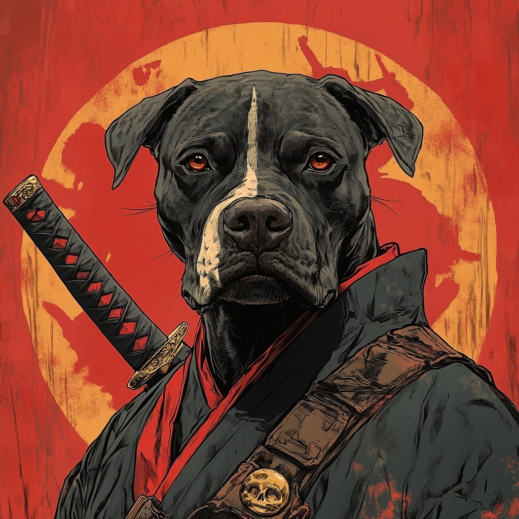 Cane Corso Samurai: Katanas & Manga Style Art