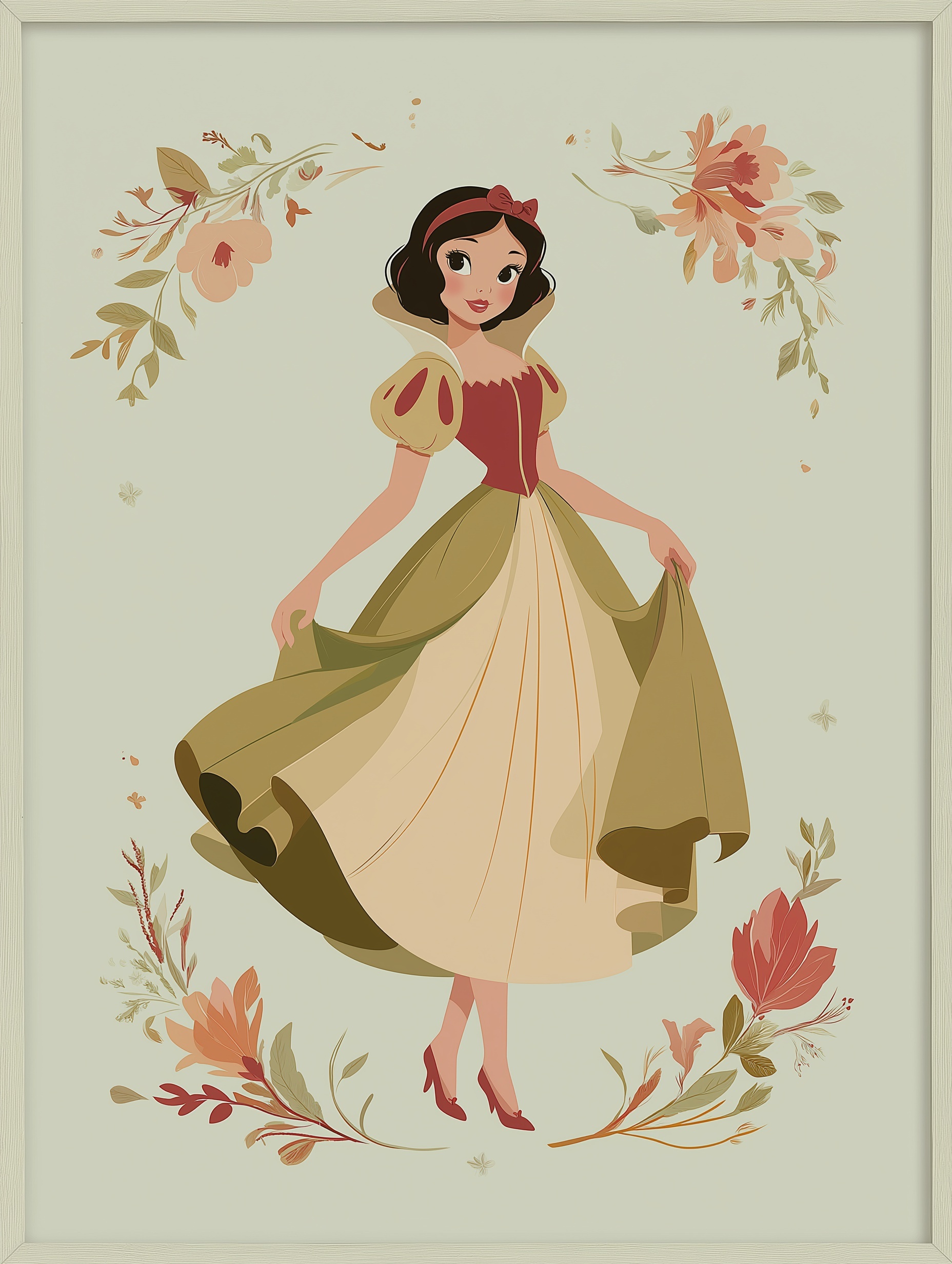 Snow White Art Poster for Nursery Room Decor