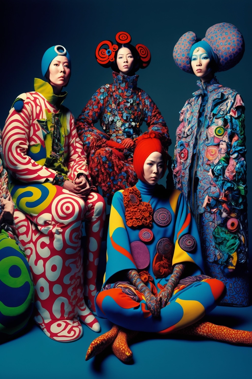 Trippy Wizard Group in Vibrant Outfits