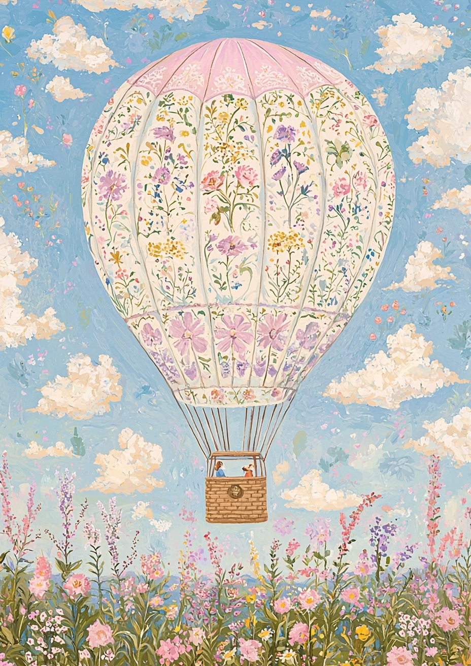 Folk Art Hot Air Balloons: Dreamy Pastel Decor