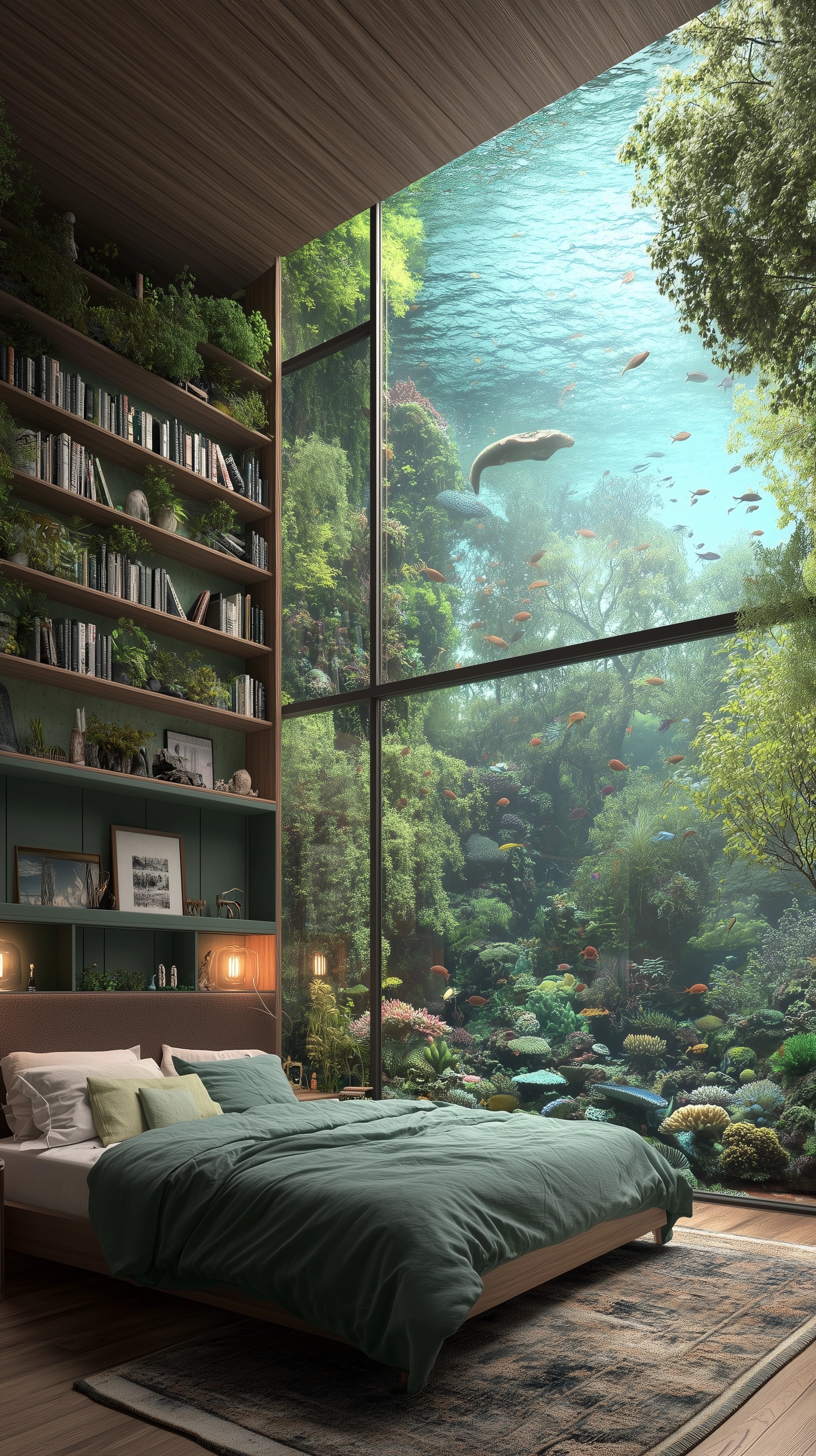 Experience Underwater Serenity in a Cozy Bedroom