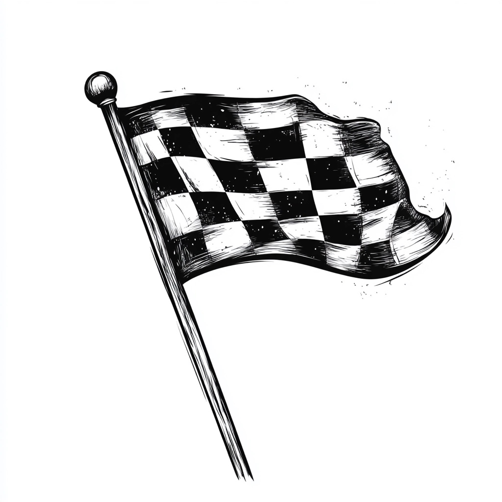 Classic Checkered Golf Flag Logo Design