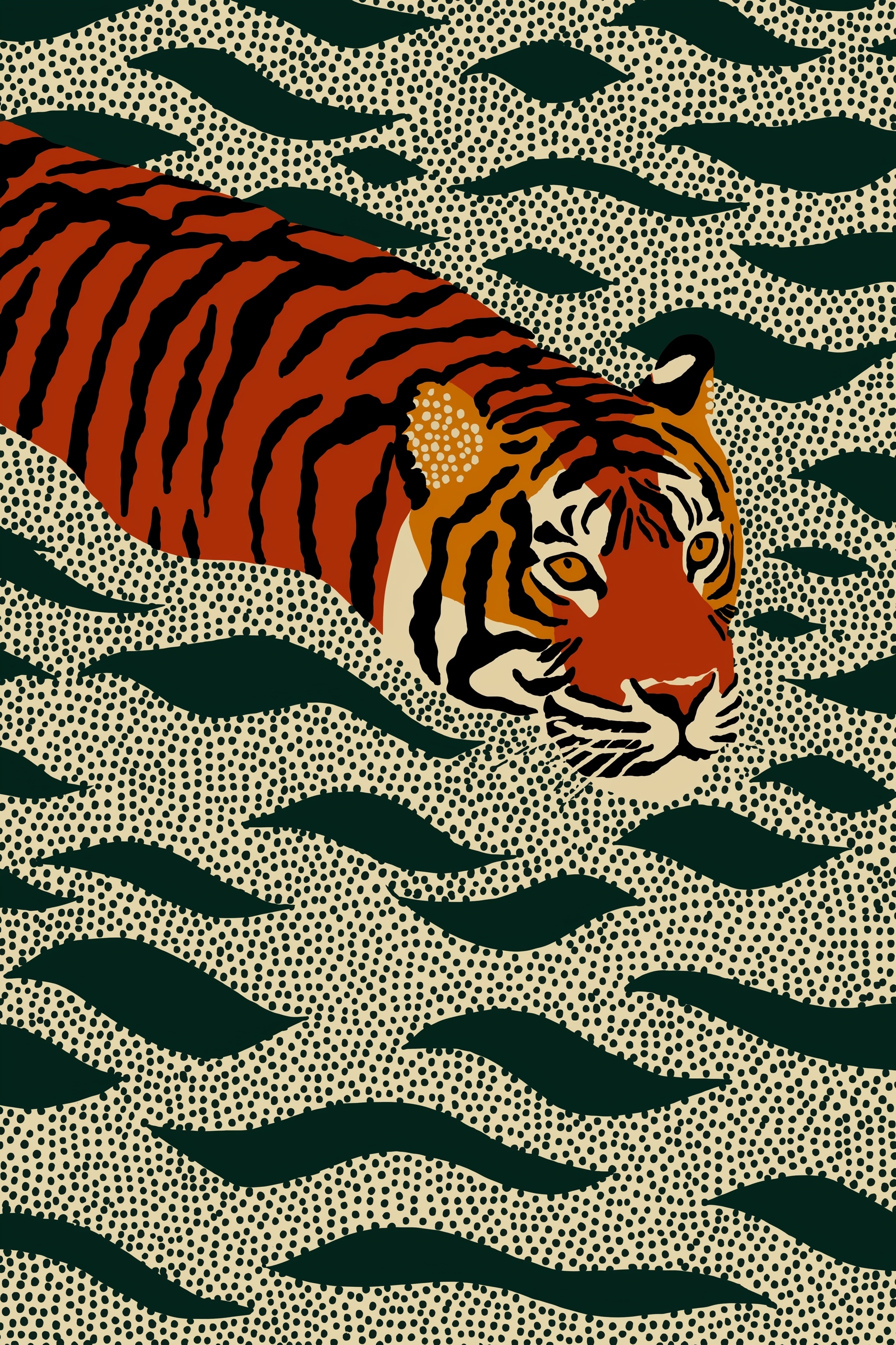Majestic Tiger in Lush Waters: A Striking Vision