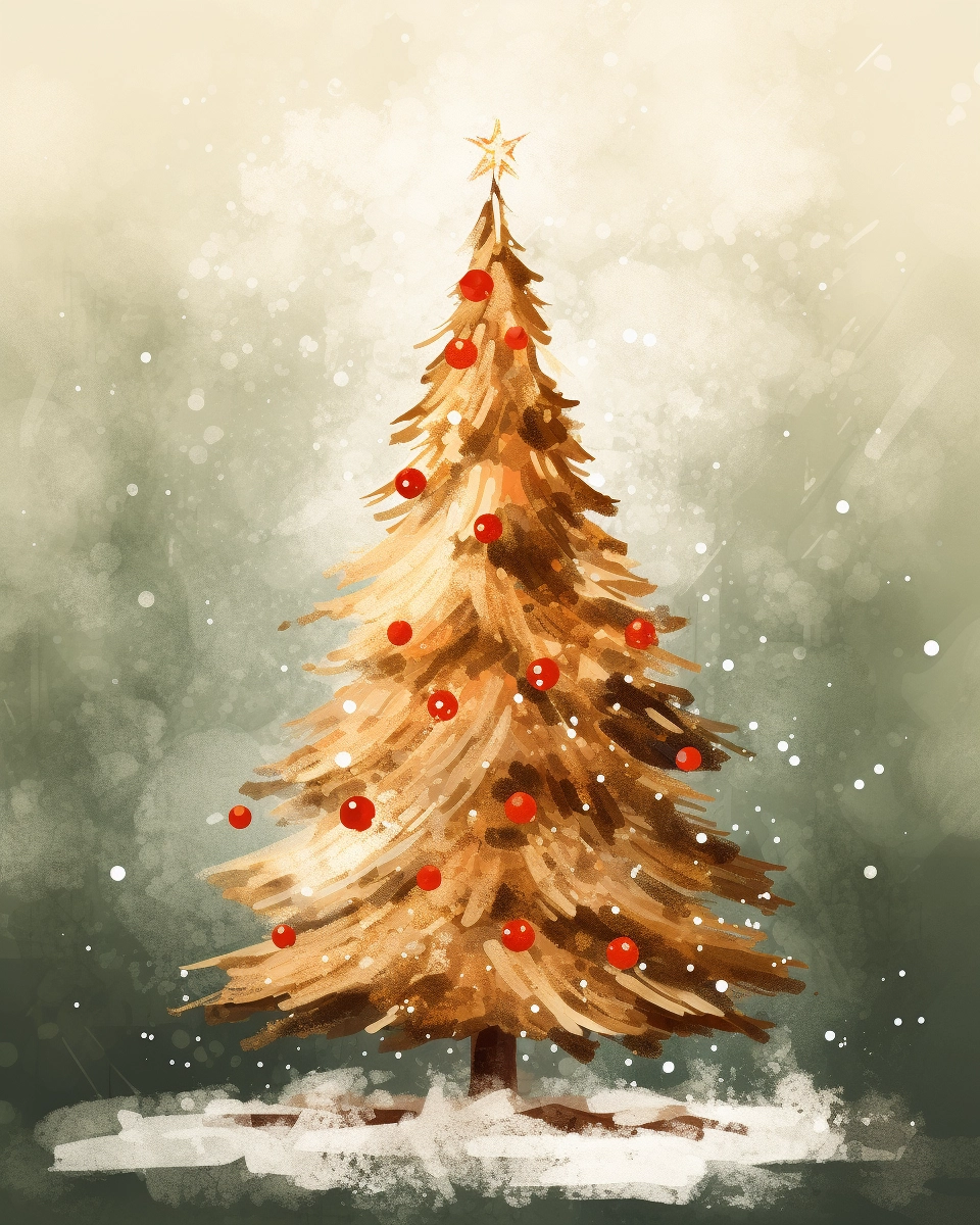 Capture the Holiday Spirit: Minimalist Digital Christmas Tree Sketch