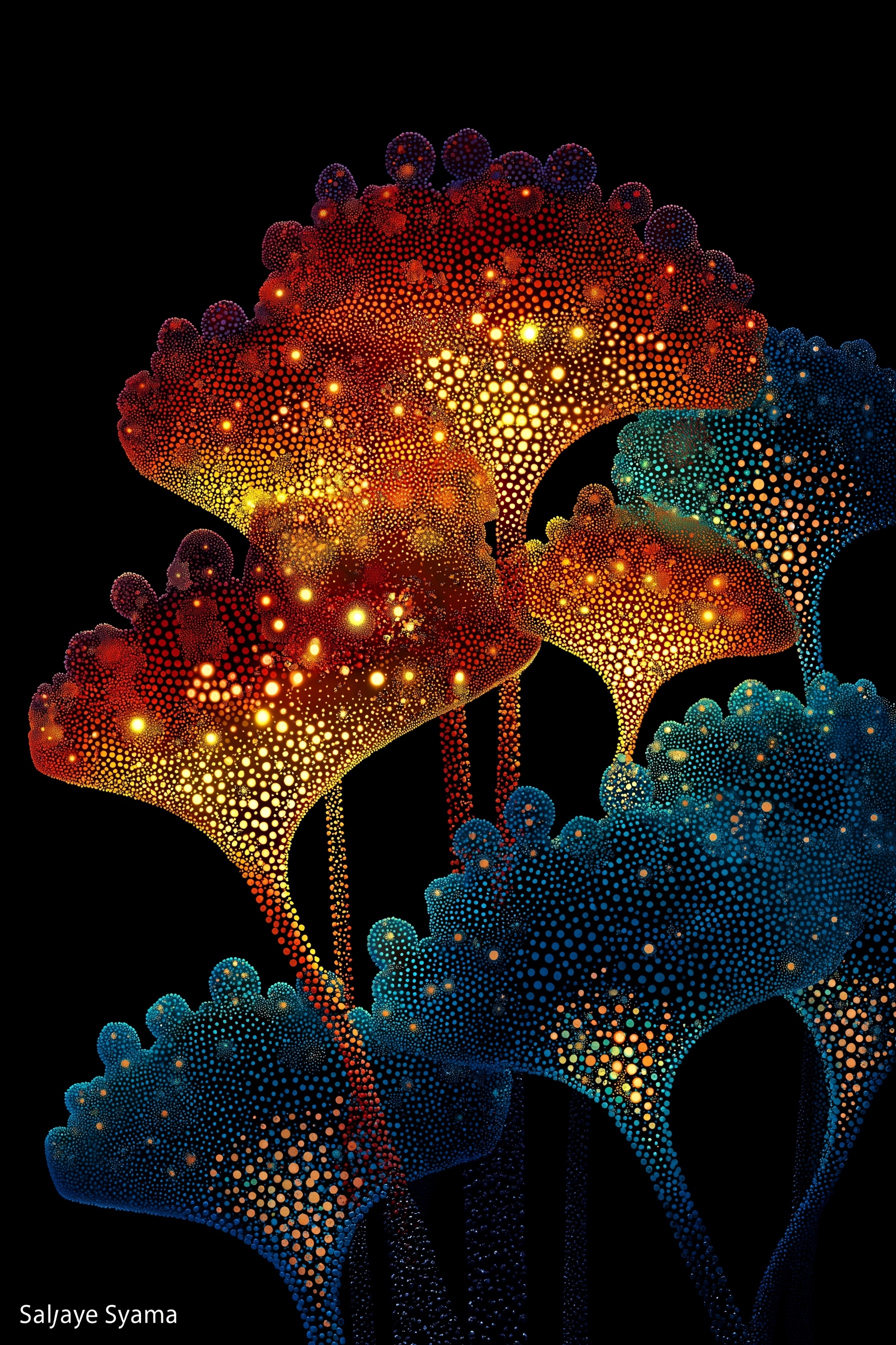 Vibrant 3D Plism Art Trees - Radiant Masterpiece