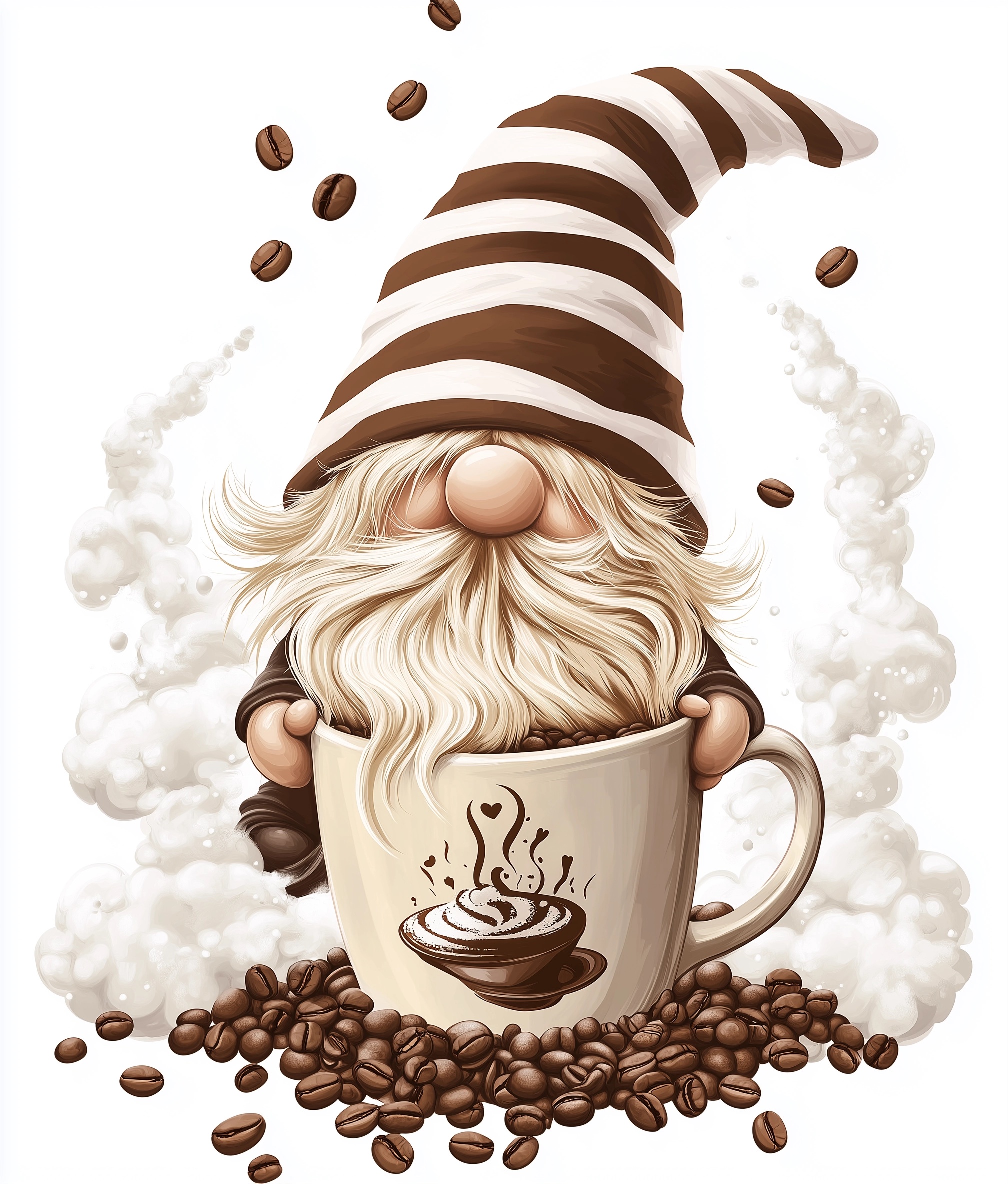 Charming Gnome with Cappuccino Delight