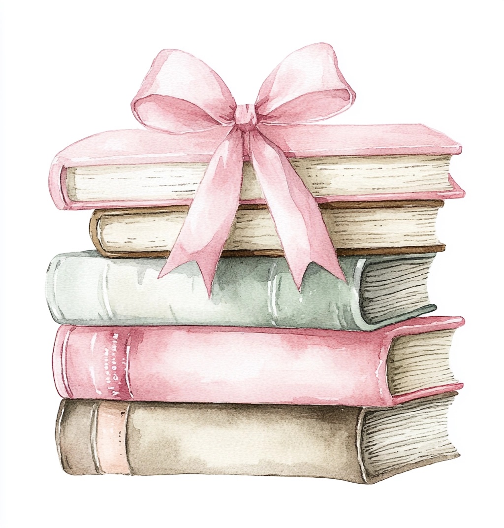 Charming Vintage Book Art with Pink Bow Decor