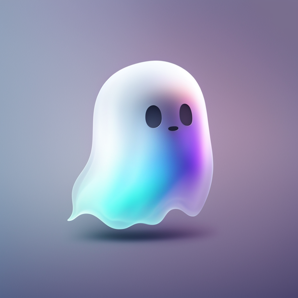 Magical Ghost: Cute Logo with Subtle Gradients