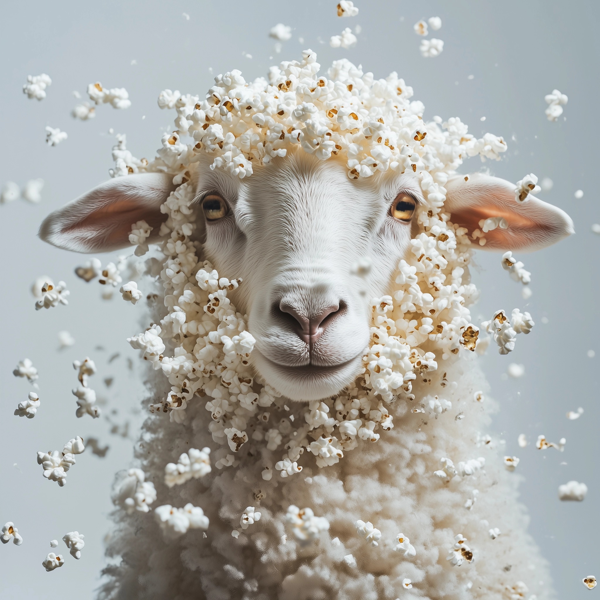 Popcorn-Powered Sheep: A Surreal Art Experience