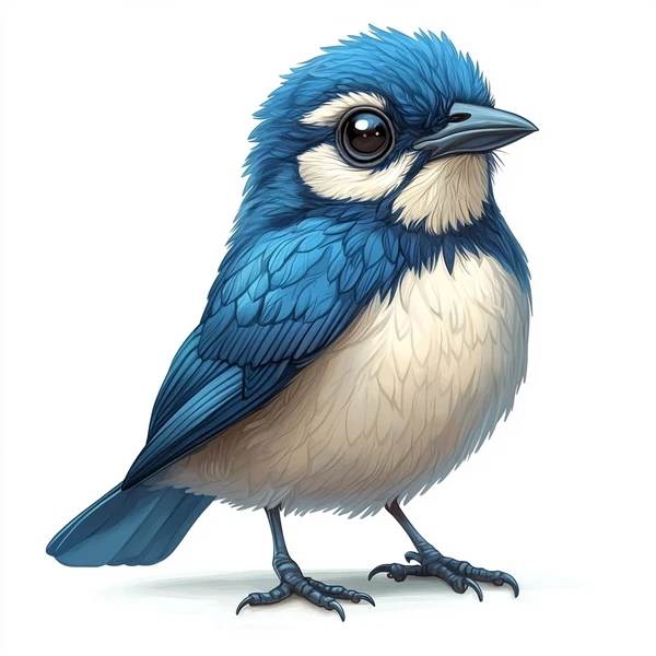 Calm Bluebird Illustration: Serenity in Art