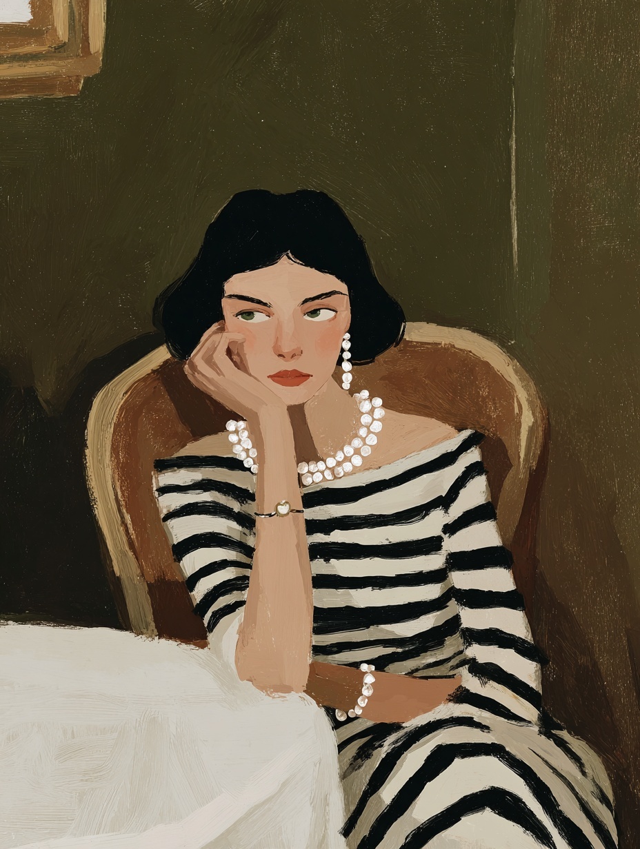 Elegant Haute Couture Illustrations of Chic Fashion