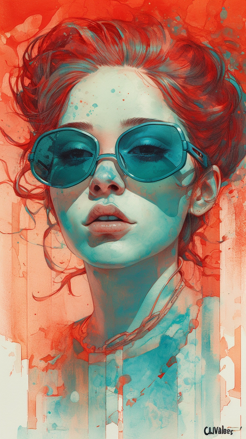 Anime-inspired Watercolor Portrait by Xiaofei Yue