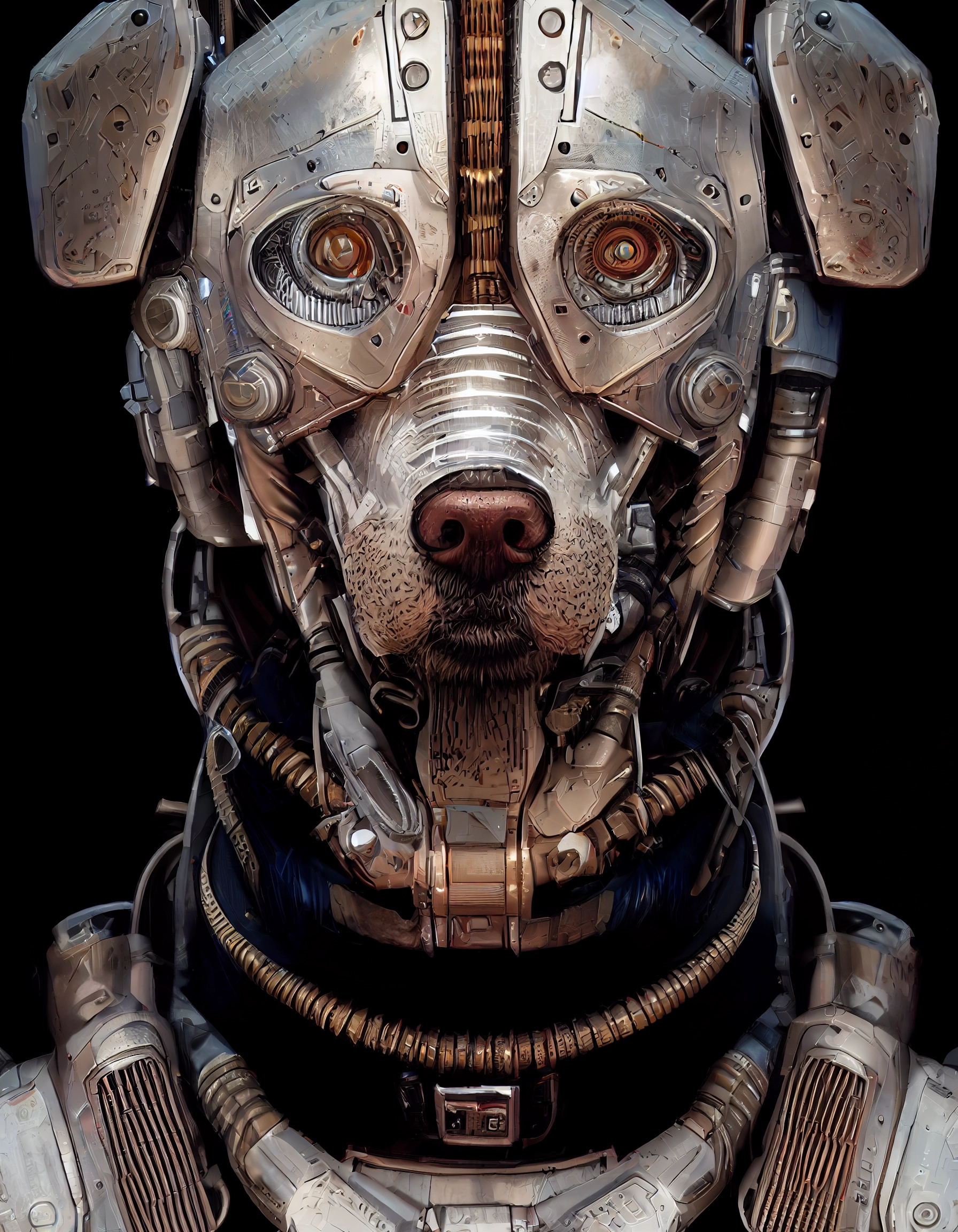 Cyberpunk Cyborg Labradoodle Soldier in Epic 8K Render