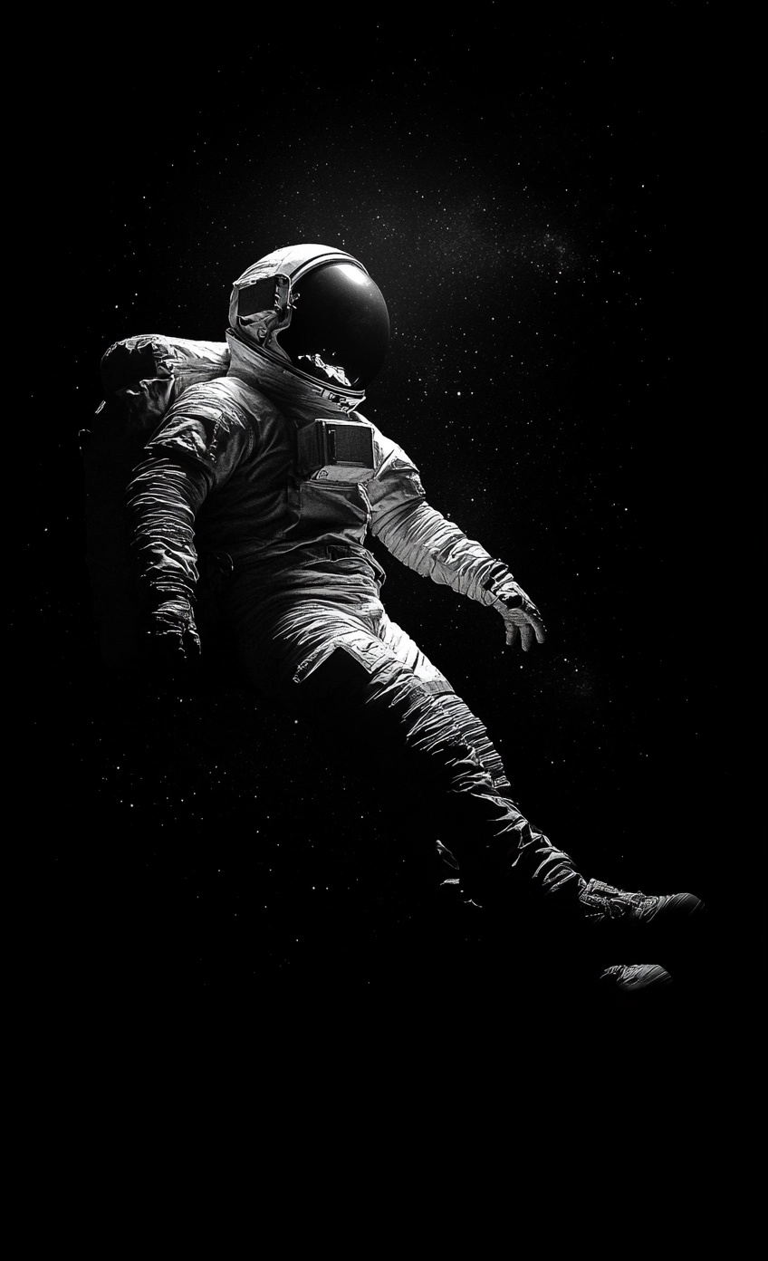 Stunning Black & White Space Astronaut Photography