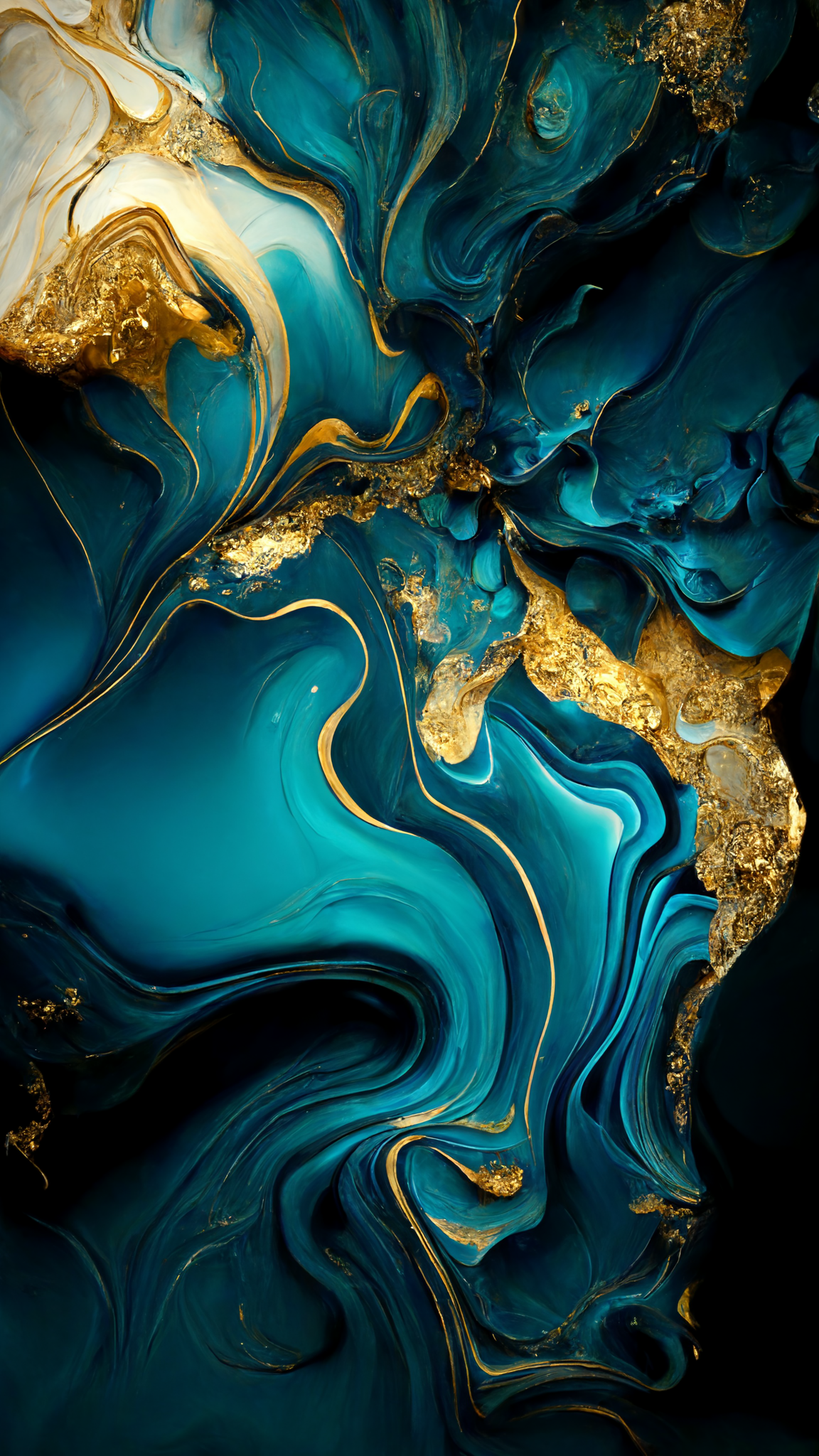 Golden Blue Jade Wallpaper - Abstract Design