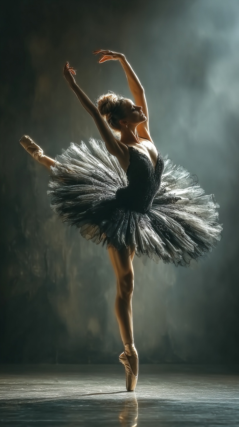 Elegant Ballet Pirouette: Captivating Stage Moment