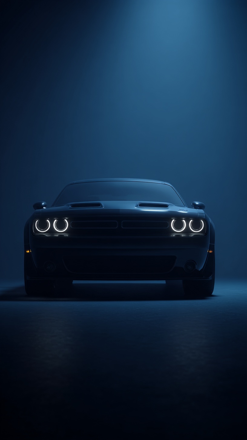 Elegant Black Dodge Challenger Hellcat Wallpaper