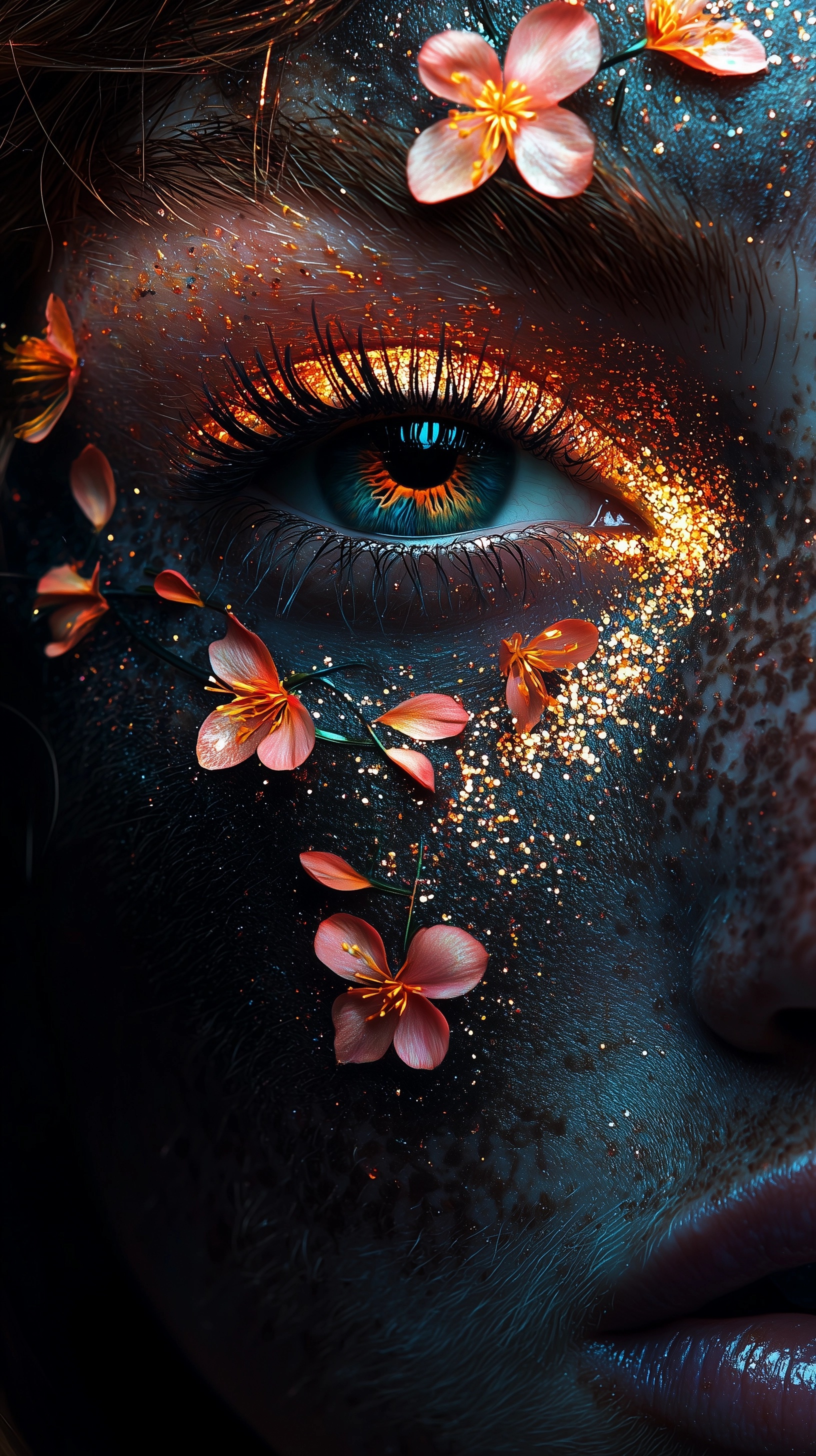 Stunning Eye Makeup Art with Floral Elegance