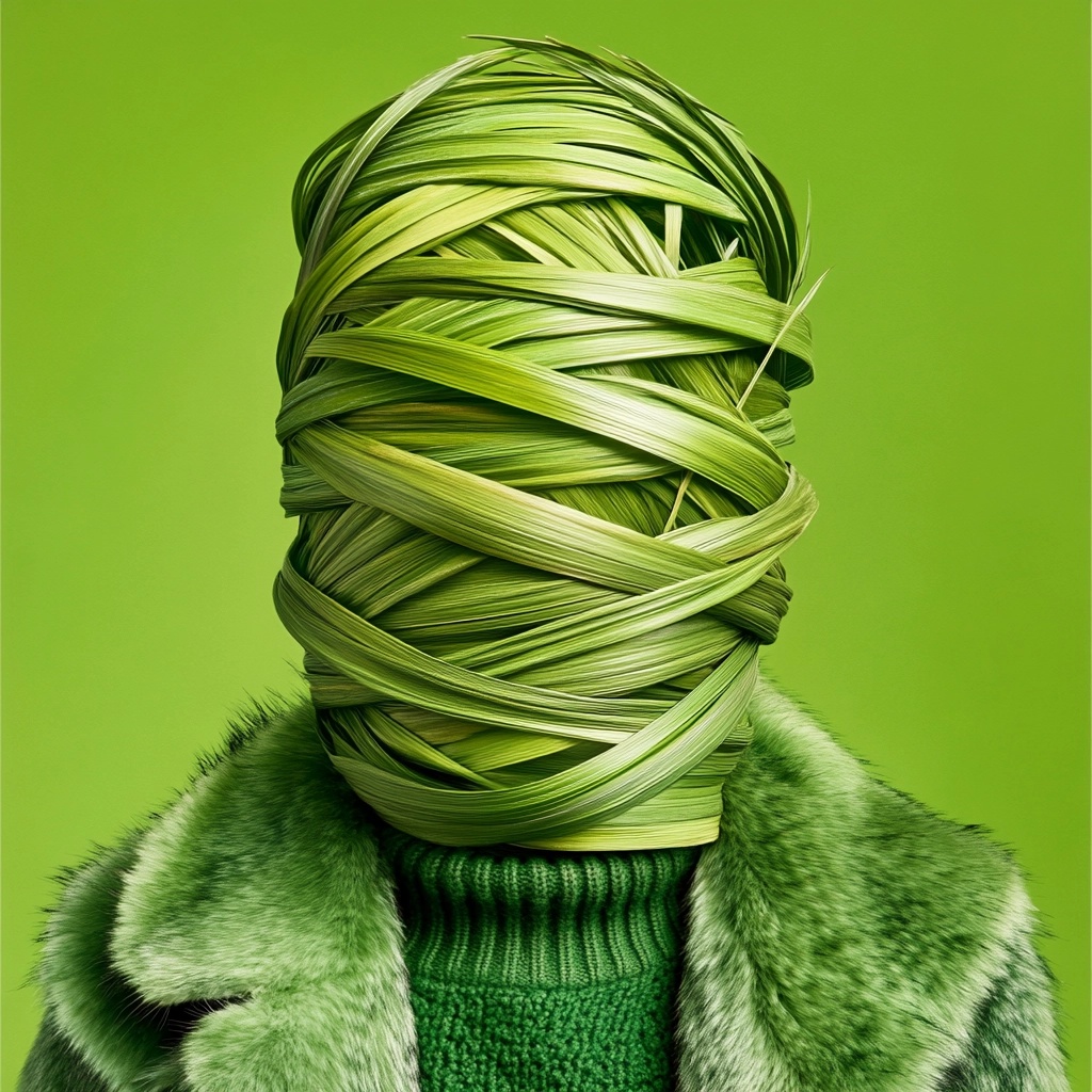 Surreal Green Sphere Hat Art - Magazine Style