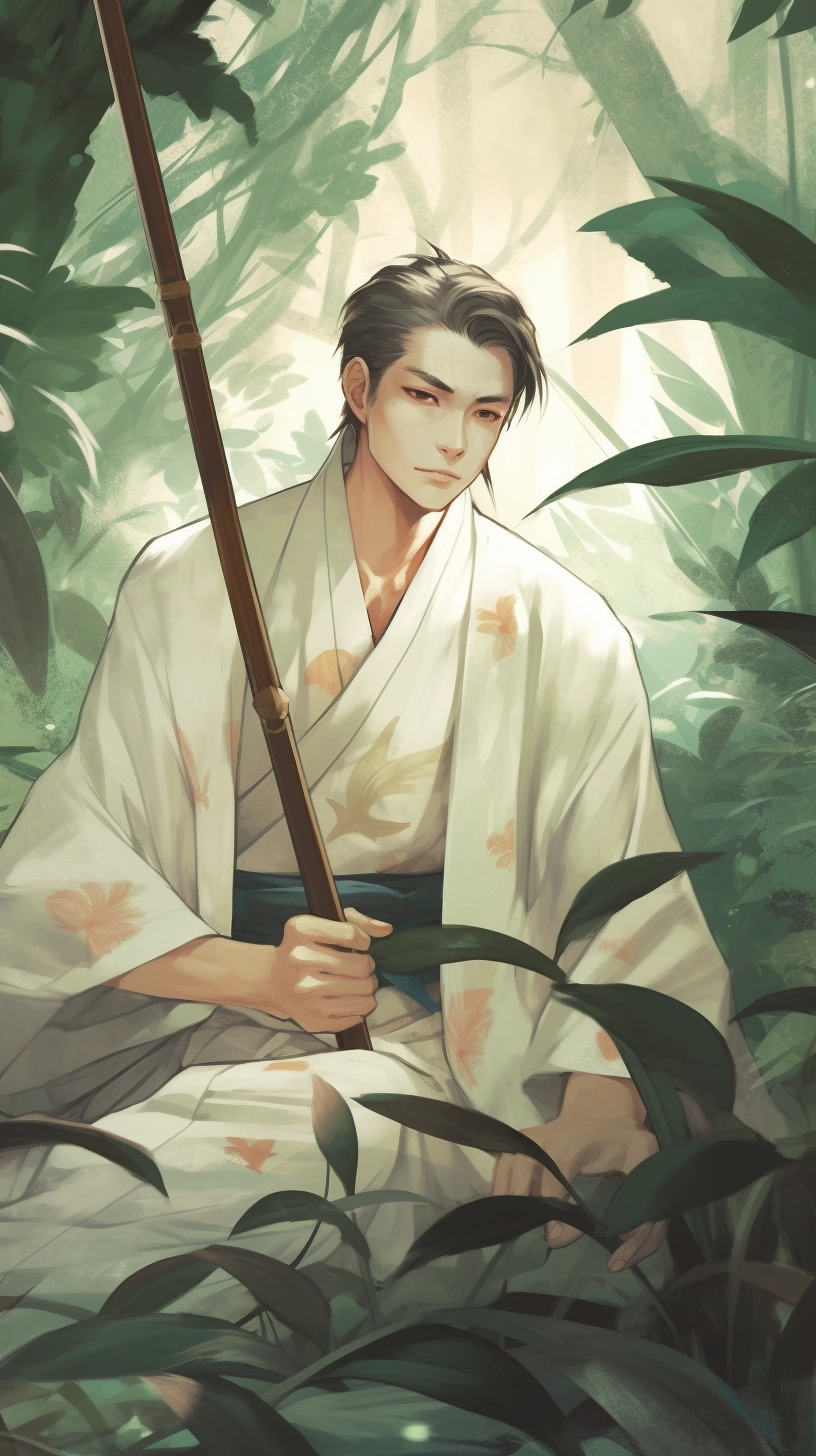 White-robed Scholar in Bamboo Forest