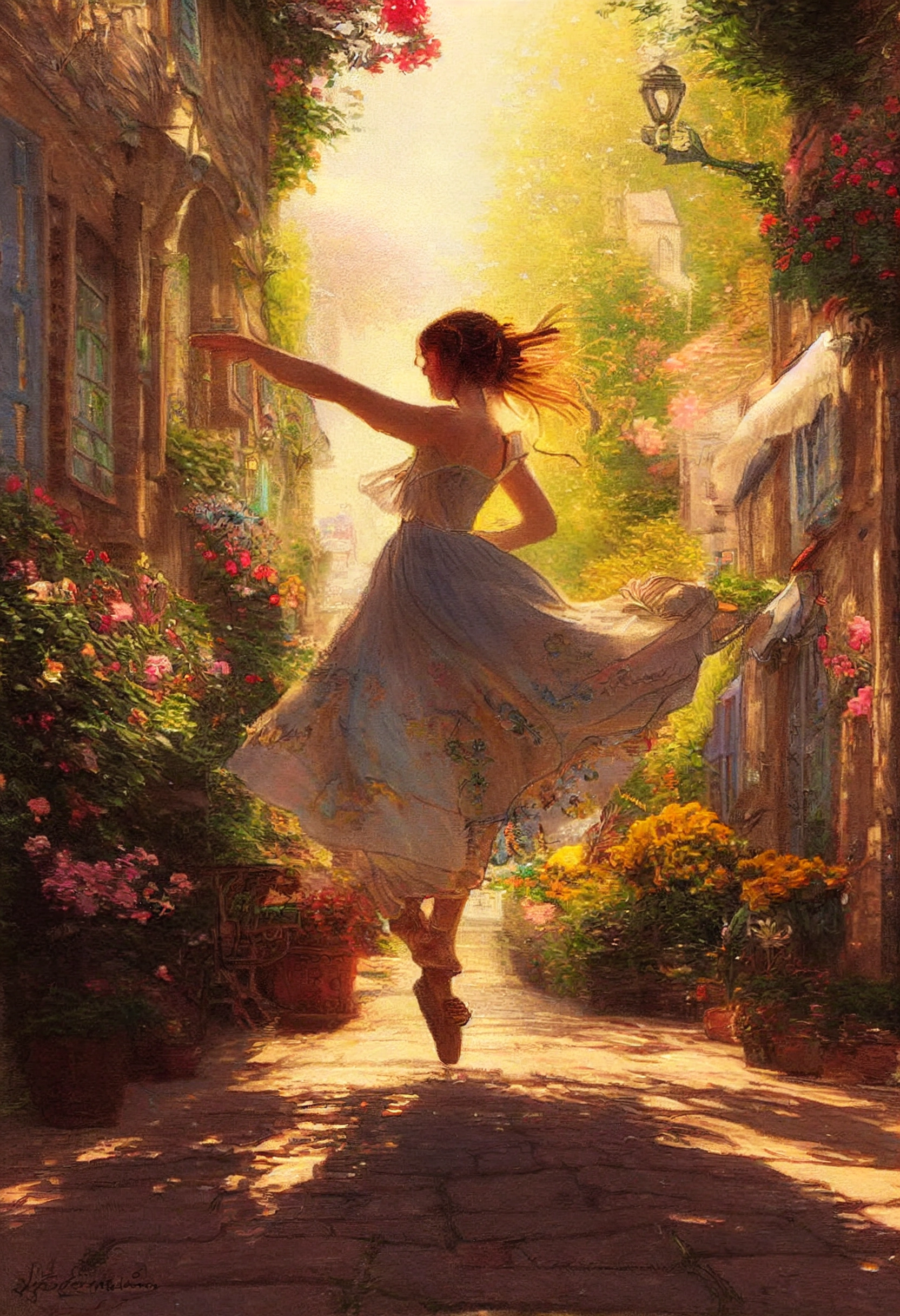 Bohemian Woman Dances in Flowery Provence