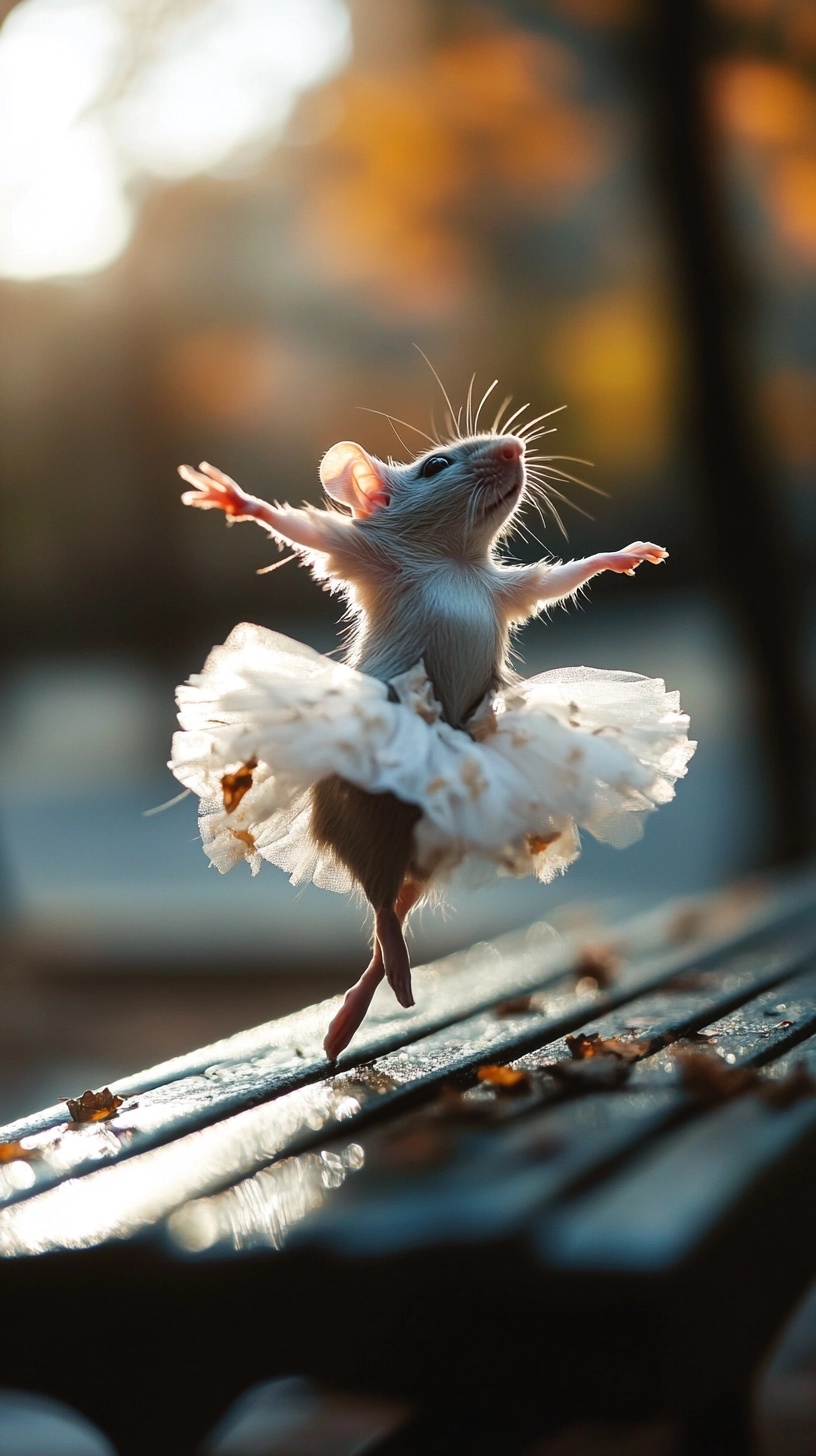 Elegant Rat Dancer: A Charming Morning Scene