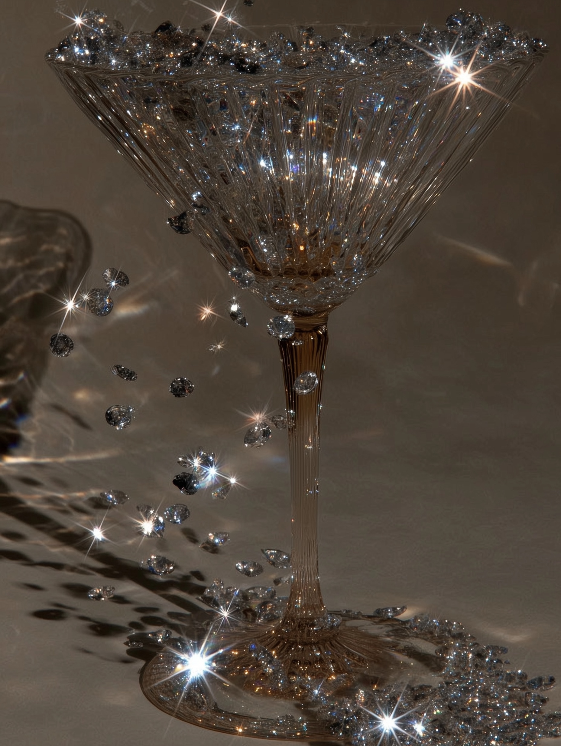 Elegant Vintage Martini Glass with Sparkling Diamonds