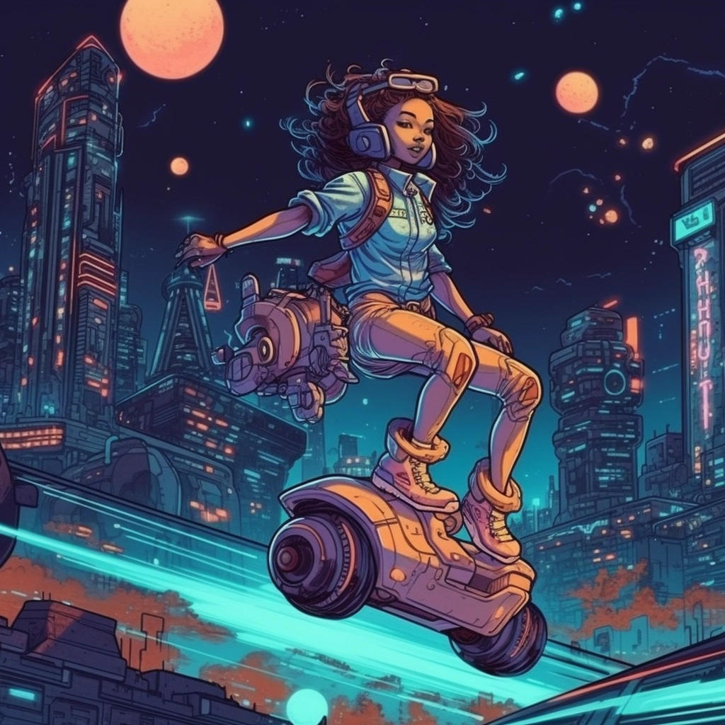 Hover Skating through Cyber City Nights