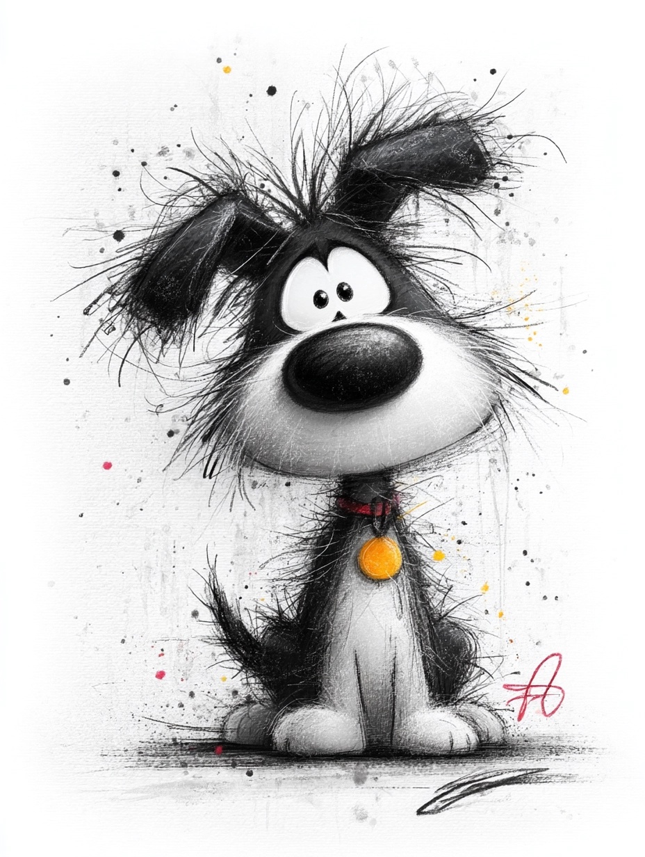 Meet the Goofy Scribble Dog: A Whimsical Delight!