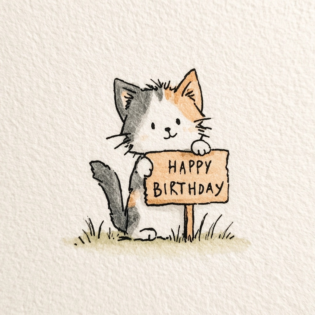 Charming Cat Birthday Art for Unique Celebrations