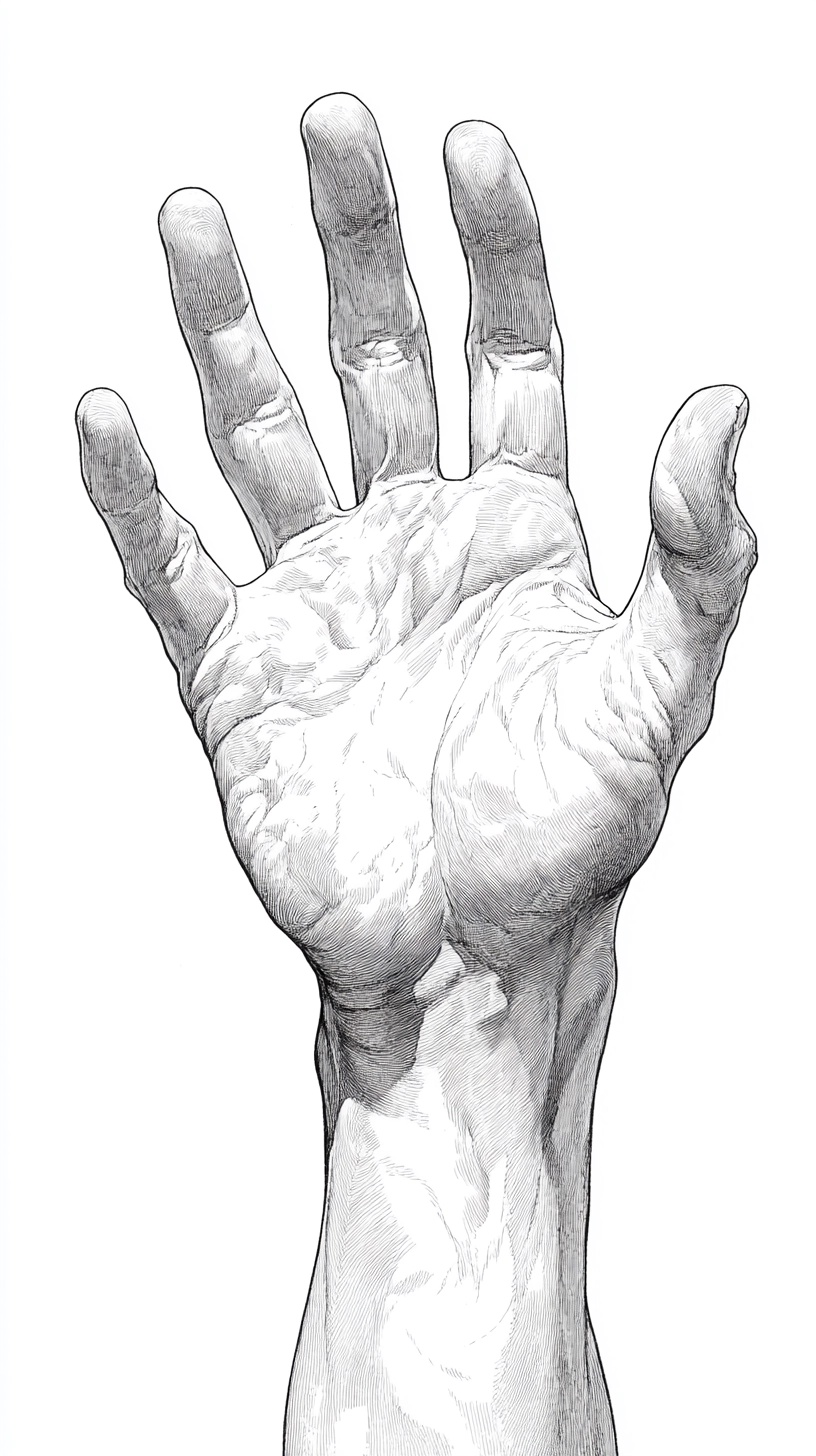 Realistic Open Hand Illustration for Your Project