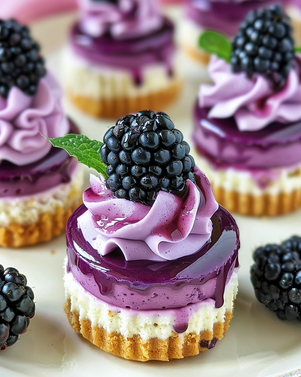 Delicious Mini Blackberry Cheesecakes - Perfect for Any Occasion!