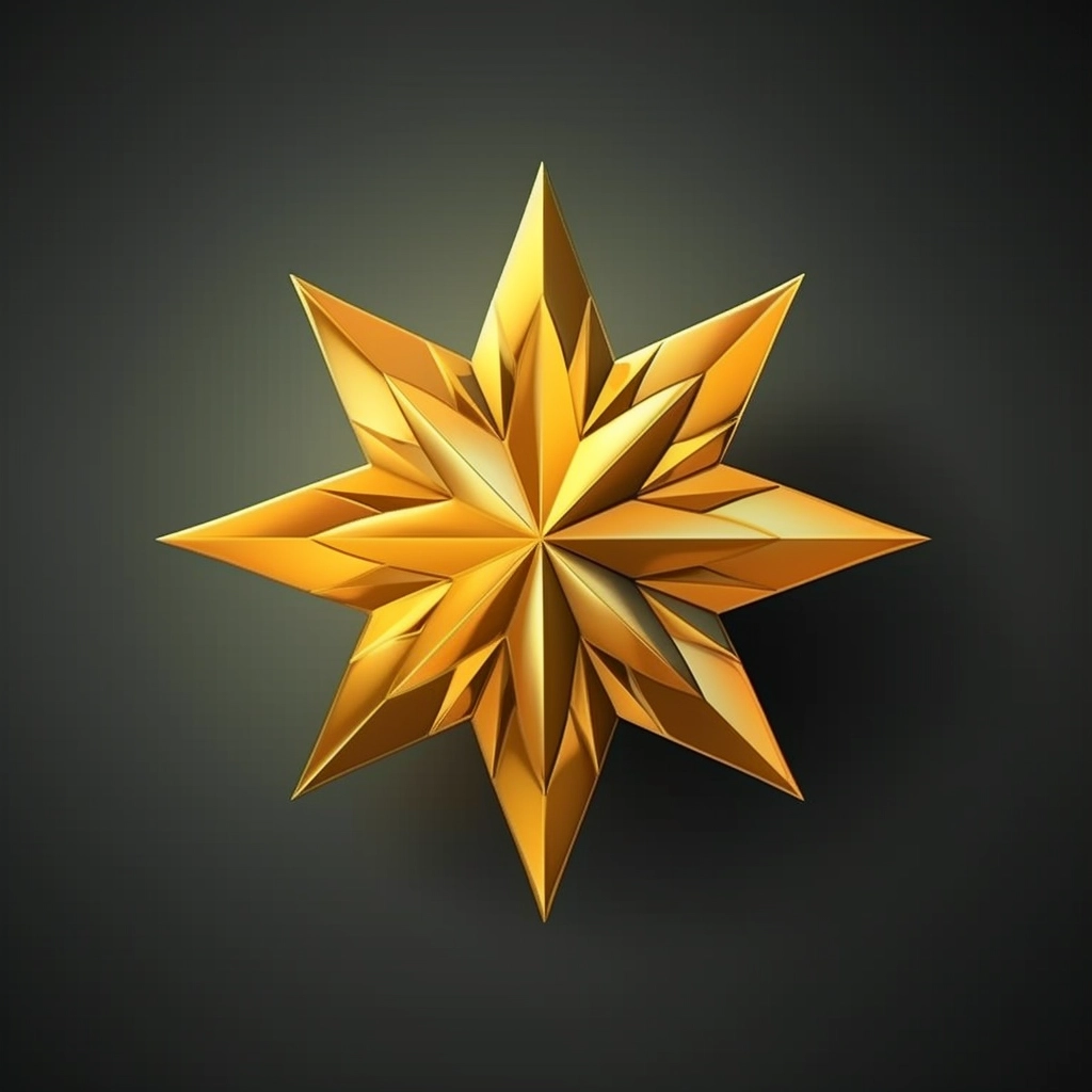 Shine Bright with Golden Star - 3D Cartoon Style