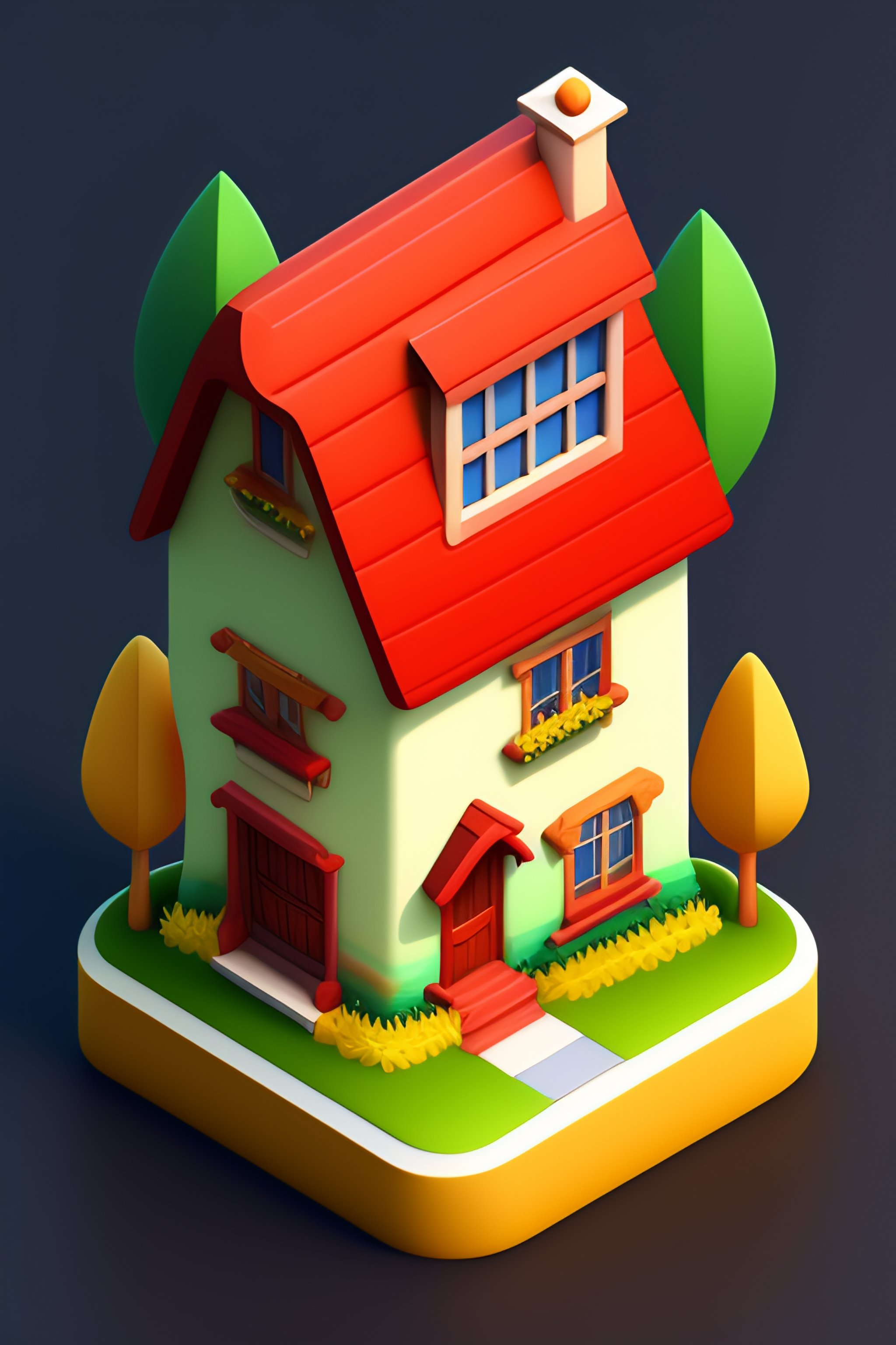 Happy Home: Isometric House with Smiling Boy