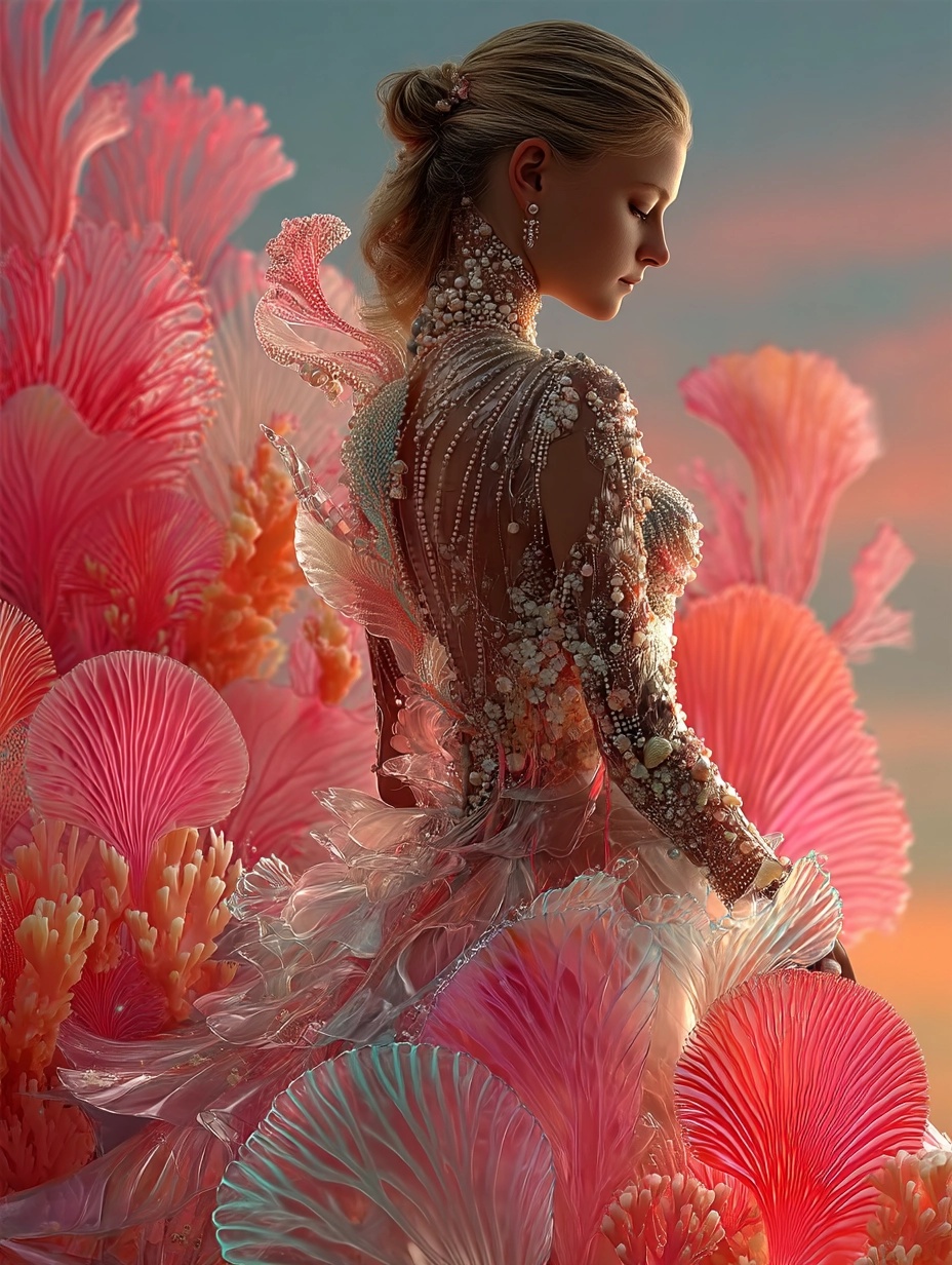 Futuristic Sea Goddess: Underwater Couture Elegance