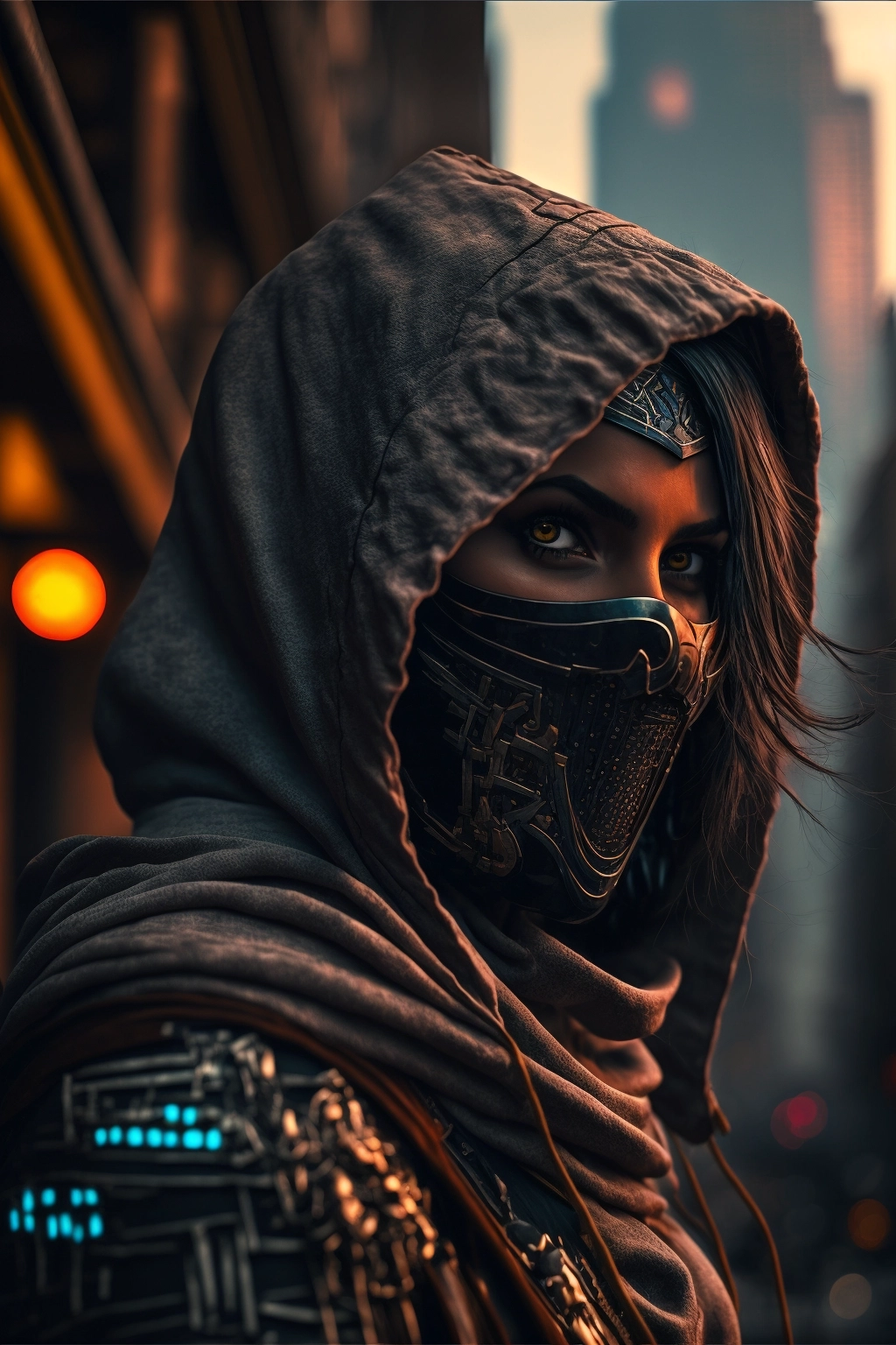 Futuristic Assassin: Sinister and Cinematic