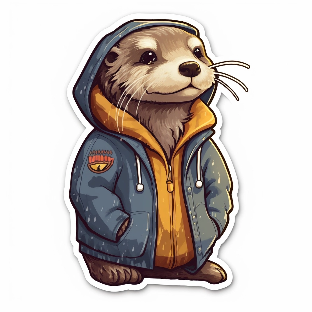 Hoodie Otter Sticker - Cute and Cool!