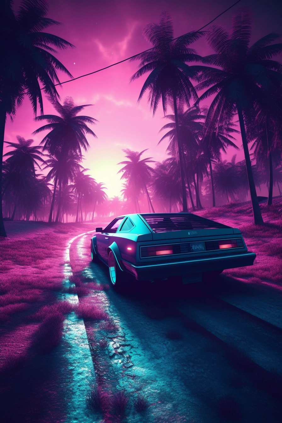 Ride into the Sunset with Synthwave Cars