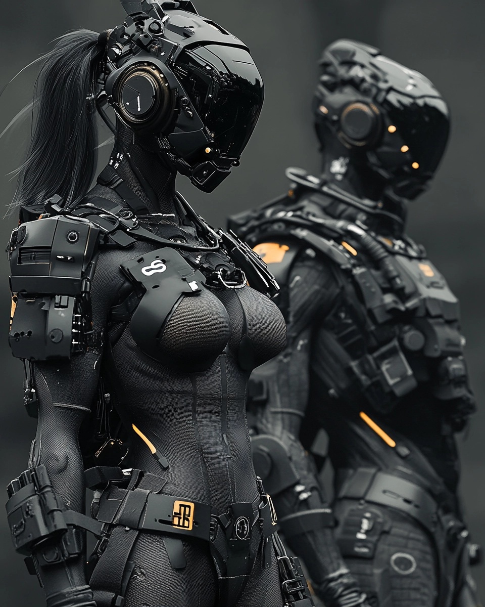 Cyberpunk Robot Bodies: Futuristic 3D Art