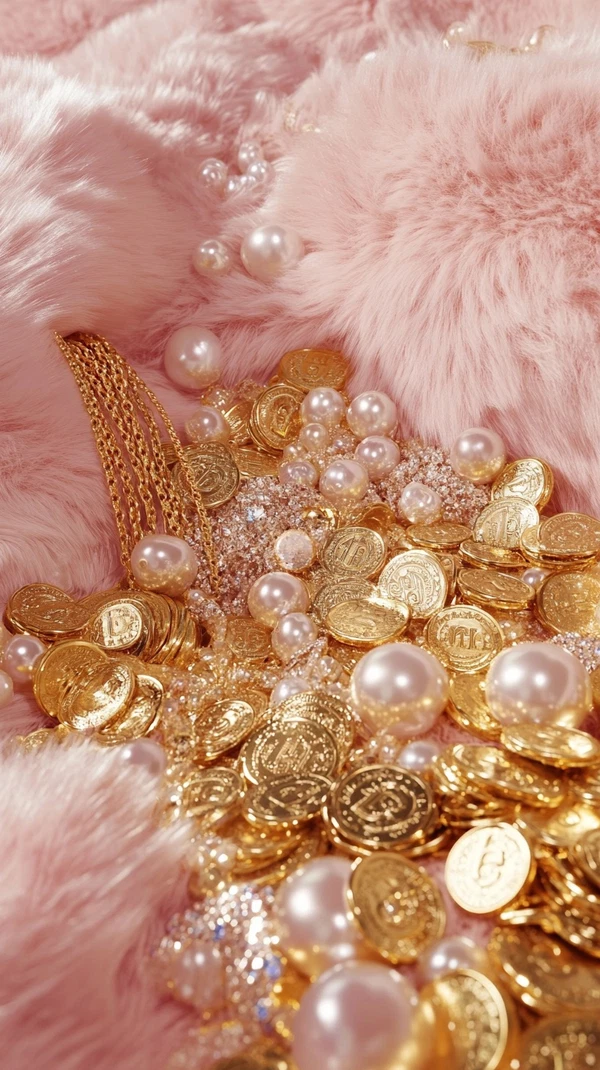 Luxury Treasures: Iridescent Gold & Pearls Await