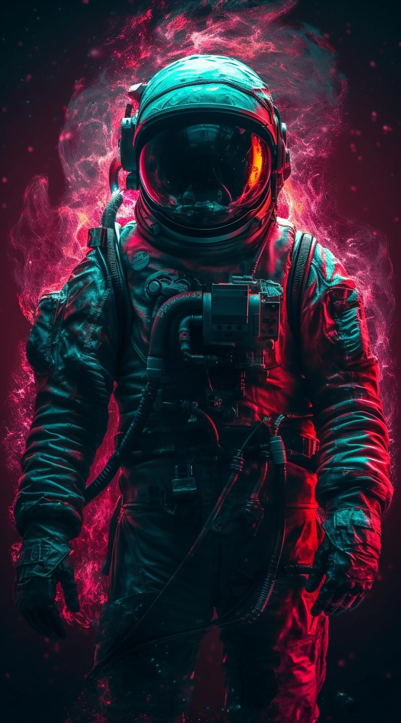 Neon Astronaut: Hyper-Realistic Movie Still