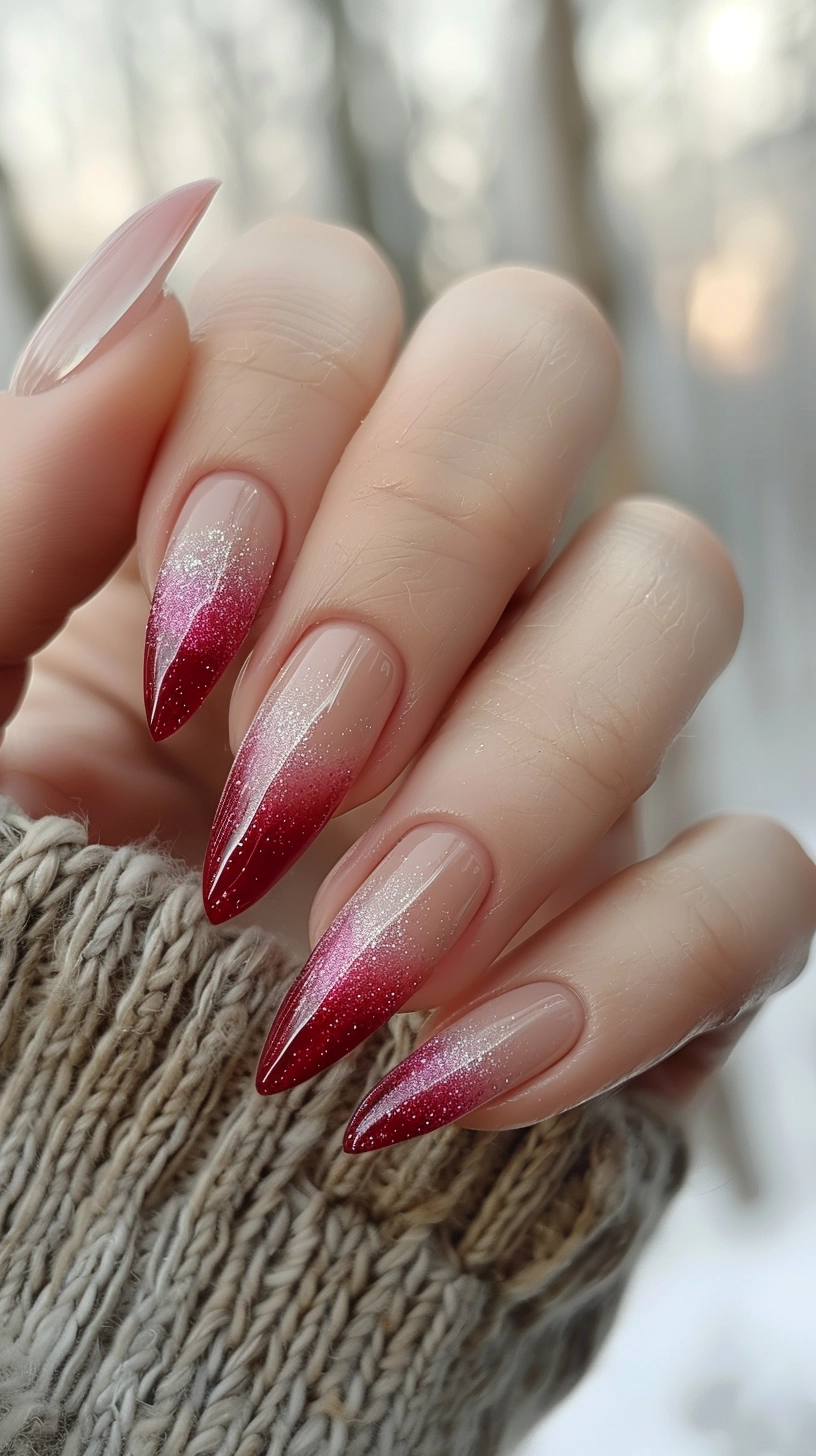 Dark Pink-Beige French Nail Art: Beautiful and Realistic 8k Photography