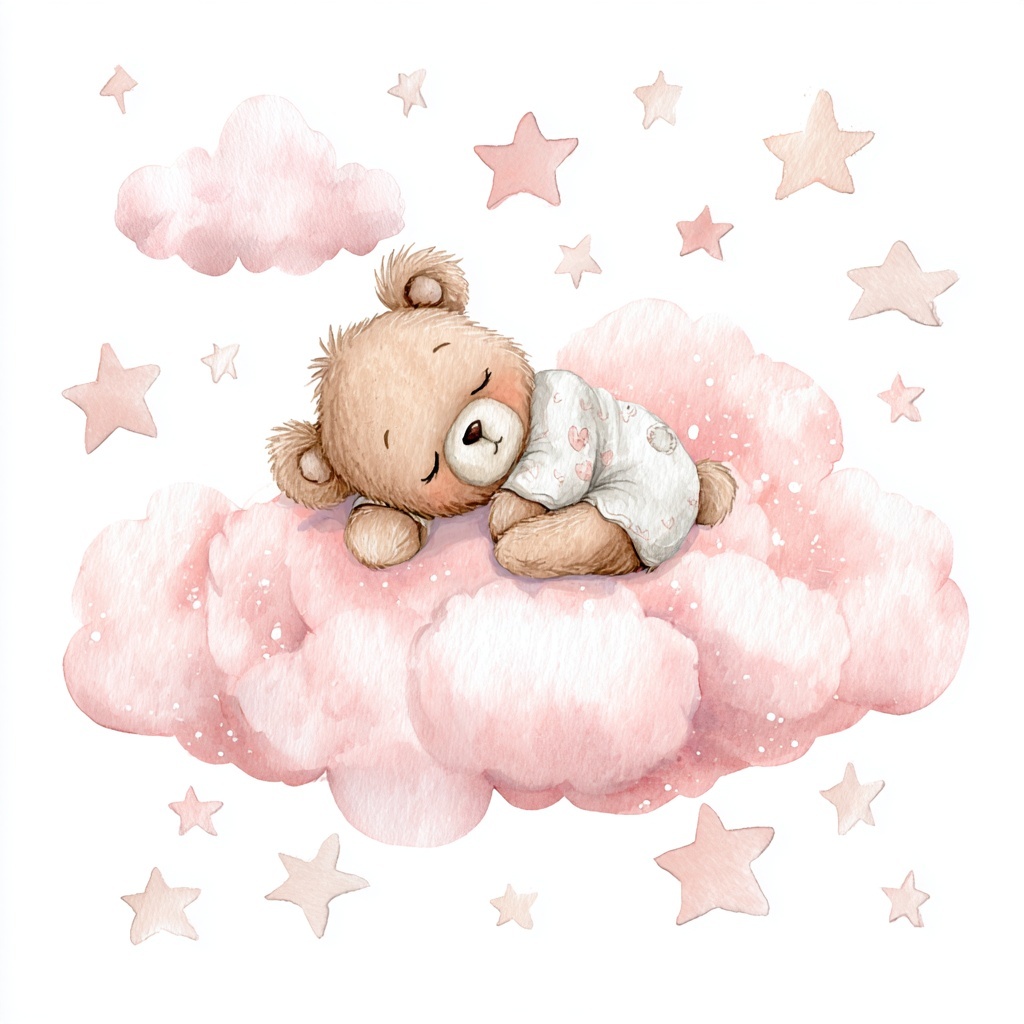 Dreamy Baby Bear Wall Art for Nursery Decor