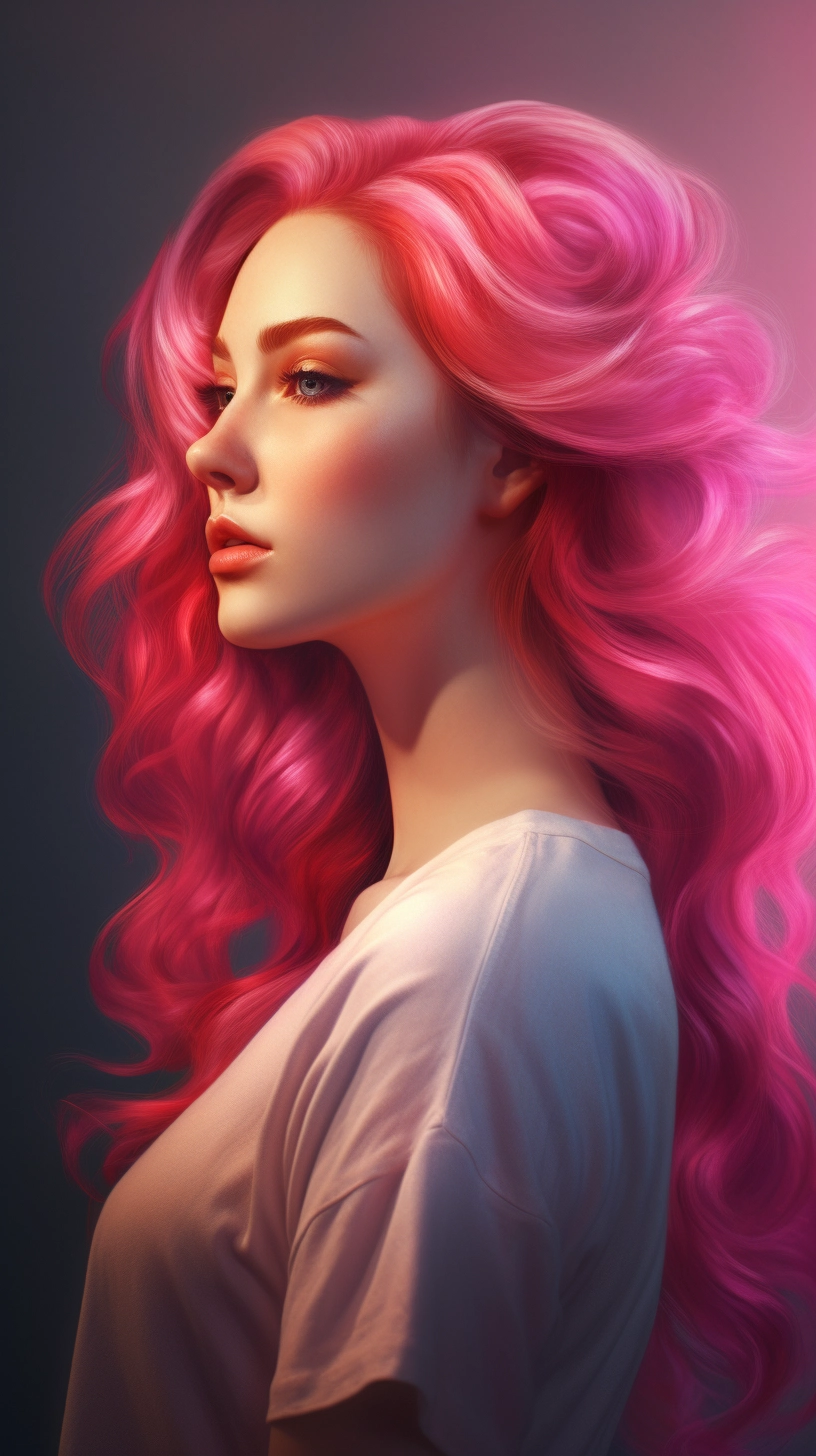 Rose Pink Ombre Hair: Artgerm Style