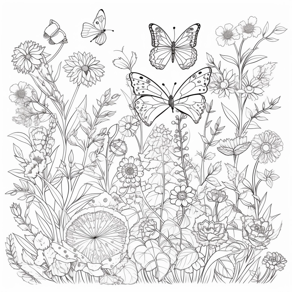 Relax with Simple Cartoon Garden Coloring Pages